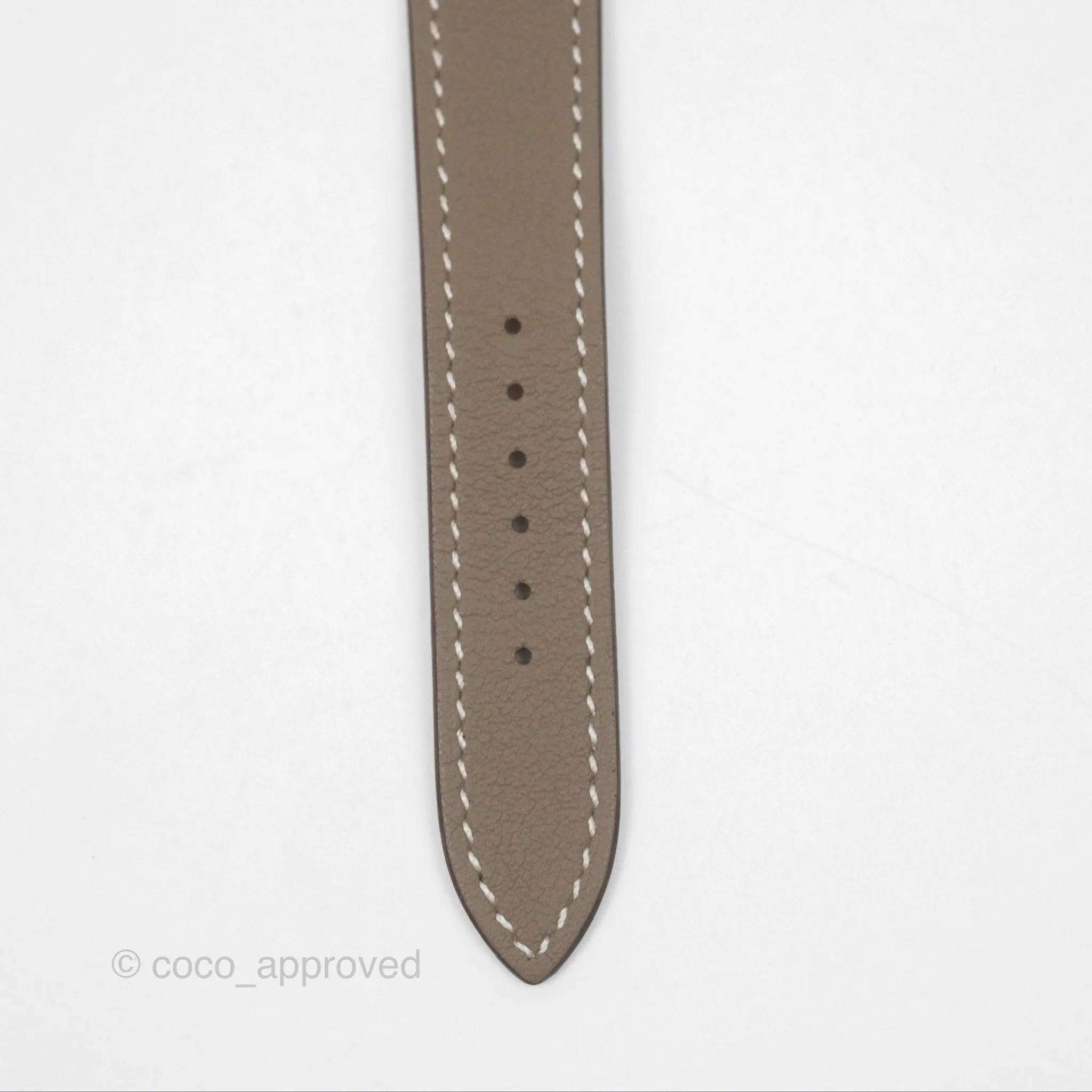 Hermes Heure H Watch Small Swift Etoupe Gold Hardware