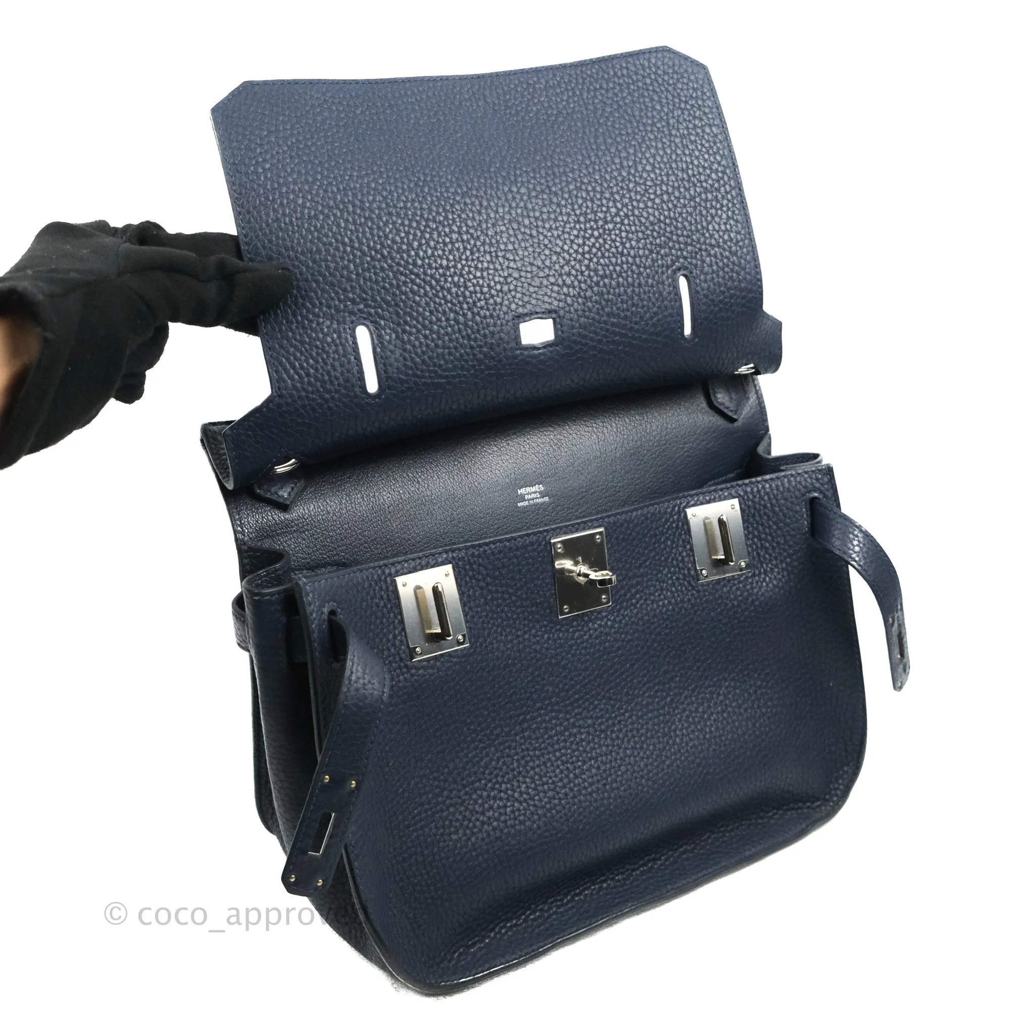Hermes Jypsiere 28 Togo Midnight Blue Palladium Hardware