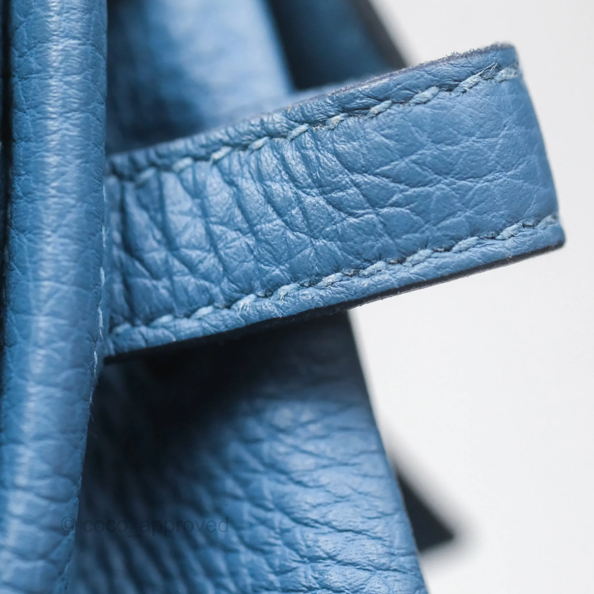 Hermes Kelly 25 Togo Bleu Azur 7R Gold Hardware