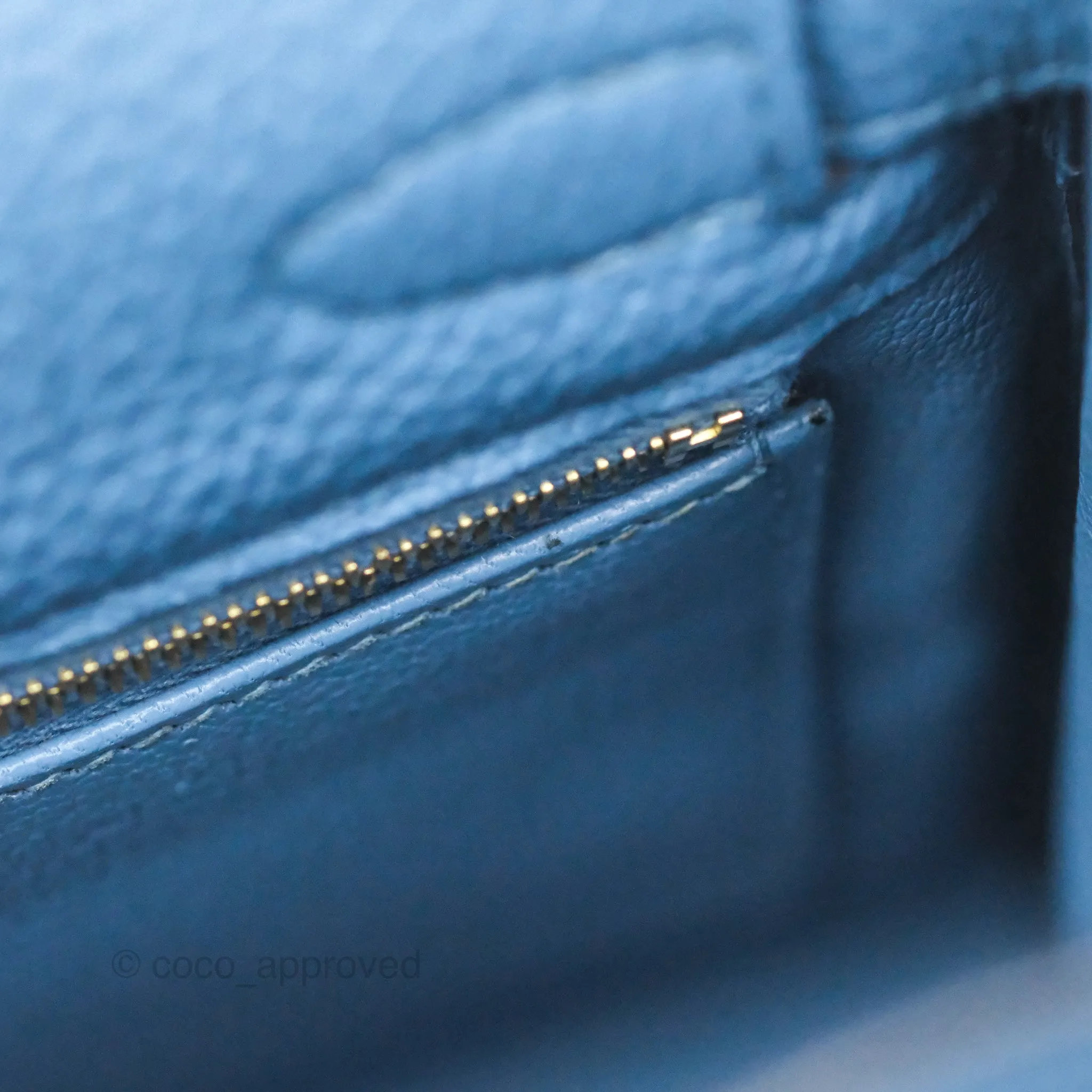 Hermes Kelly 25 Togo Bleu Azur 7R Gold Hardware