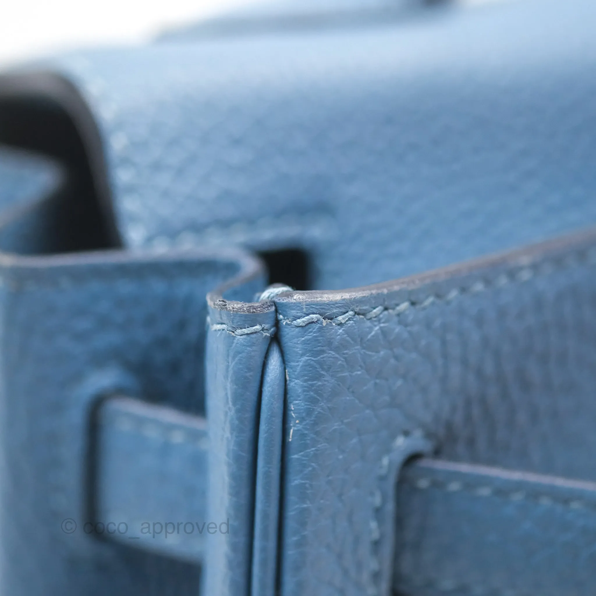 Hermes Kelly 25 Togo Bleu Azur 7R Gold Hardware