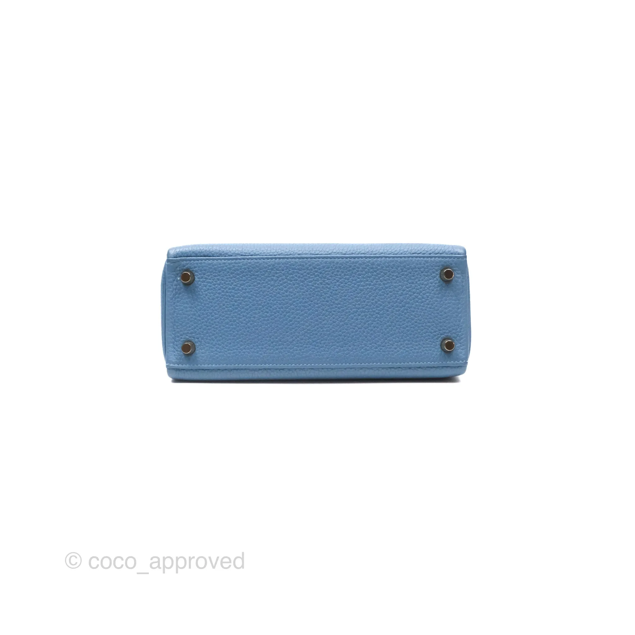 Hermes Kelly 25 Togo Bleu Azur 7R Gold Hardware