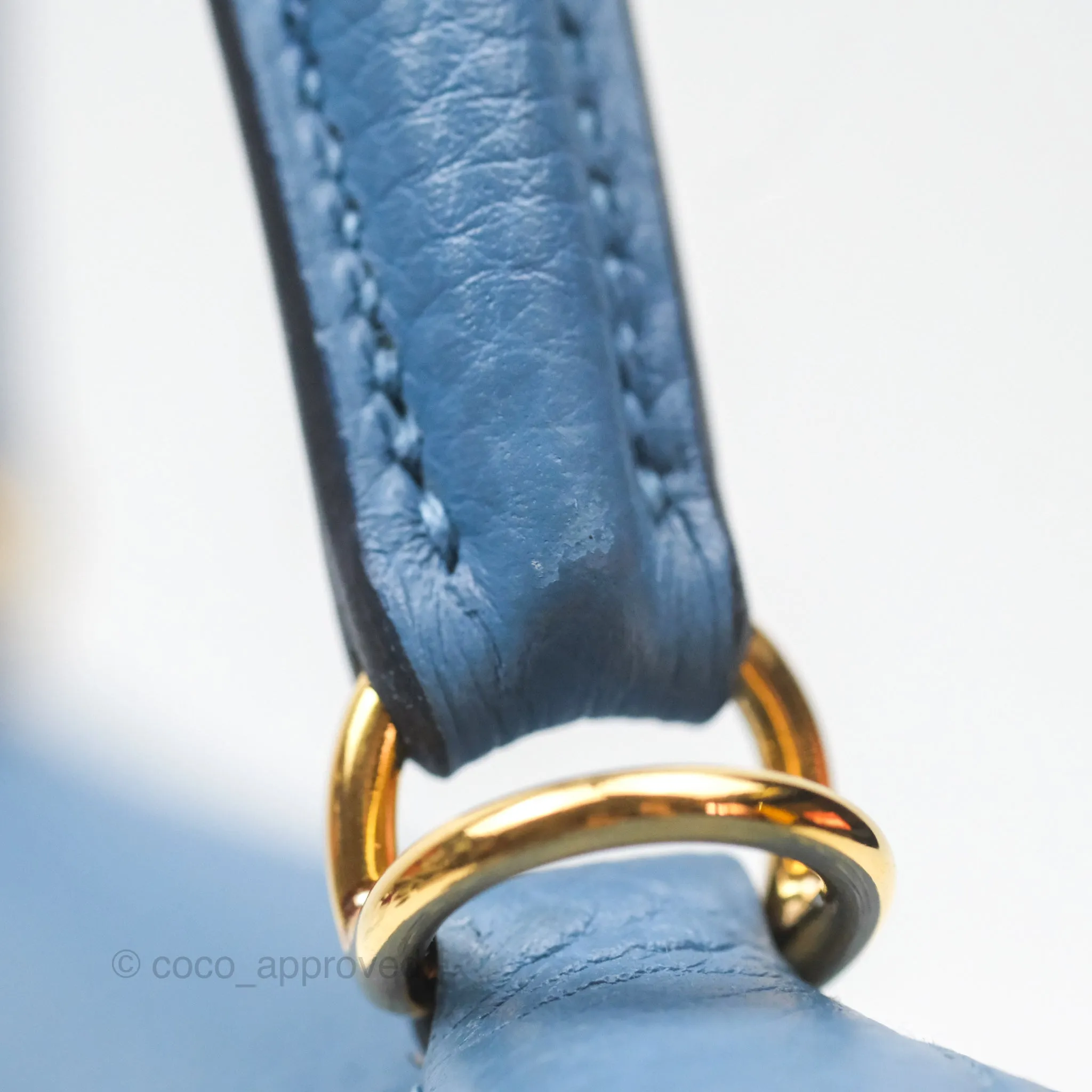 Hermes Kelly 25 Togo Bleu Azur 7R Gold Hardware