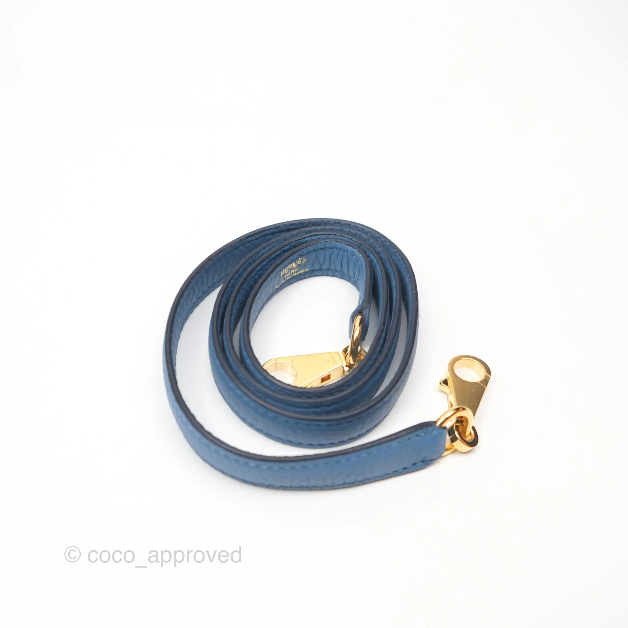 Hermes Kelly 25 Togo Bleu Azur 7R Gold Hardware