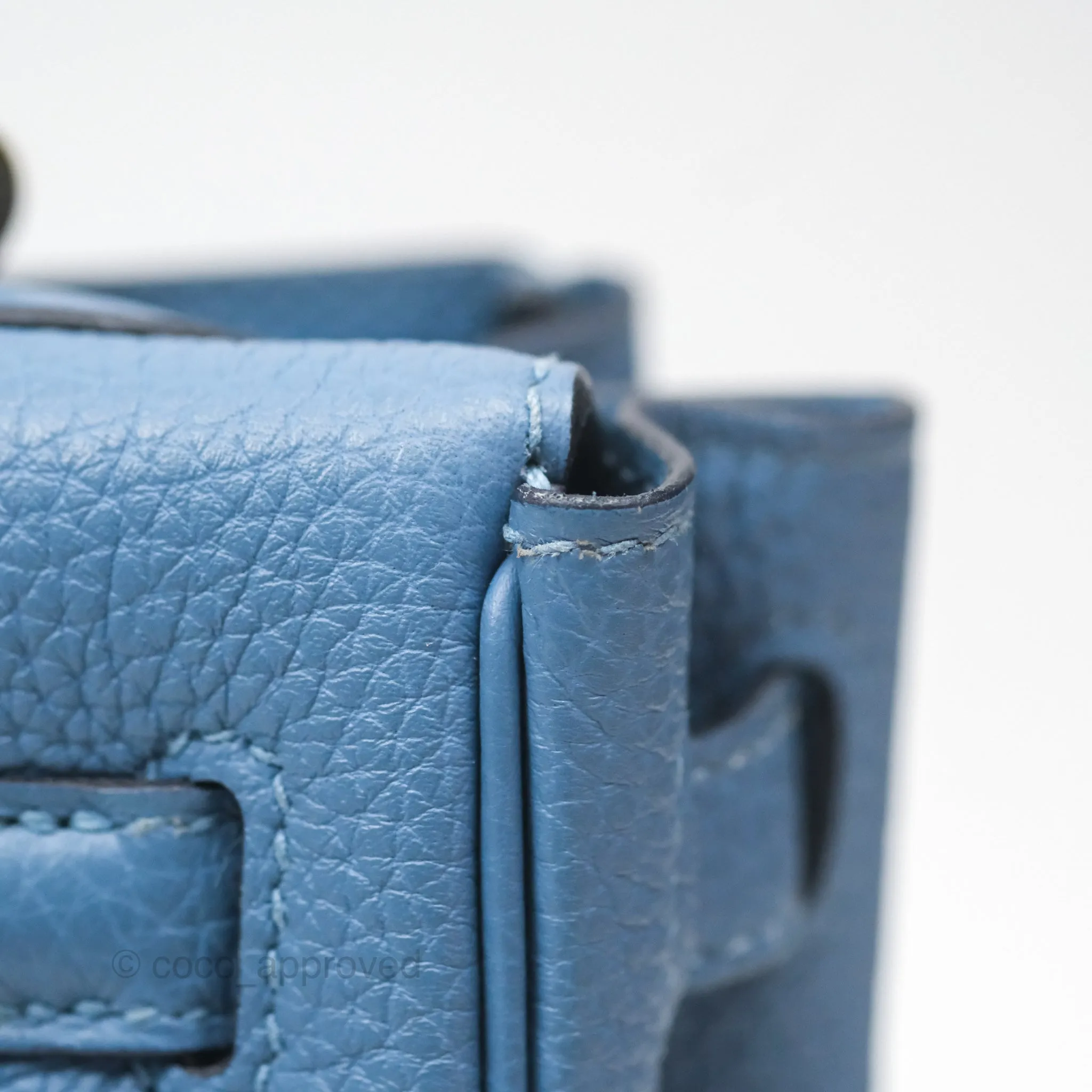 Hermes Kelly 25 Togo Bleu Azur 7R Gold Hardware
