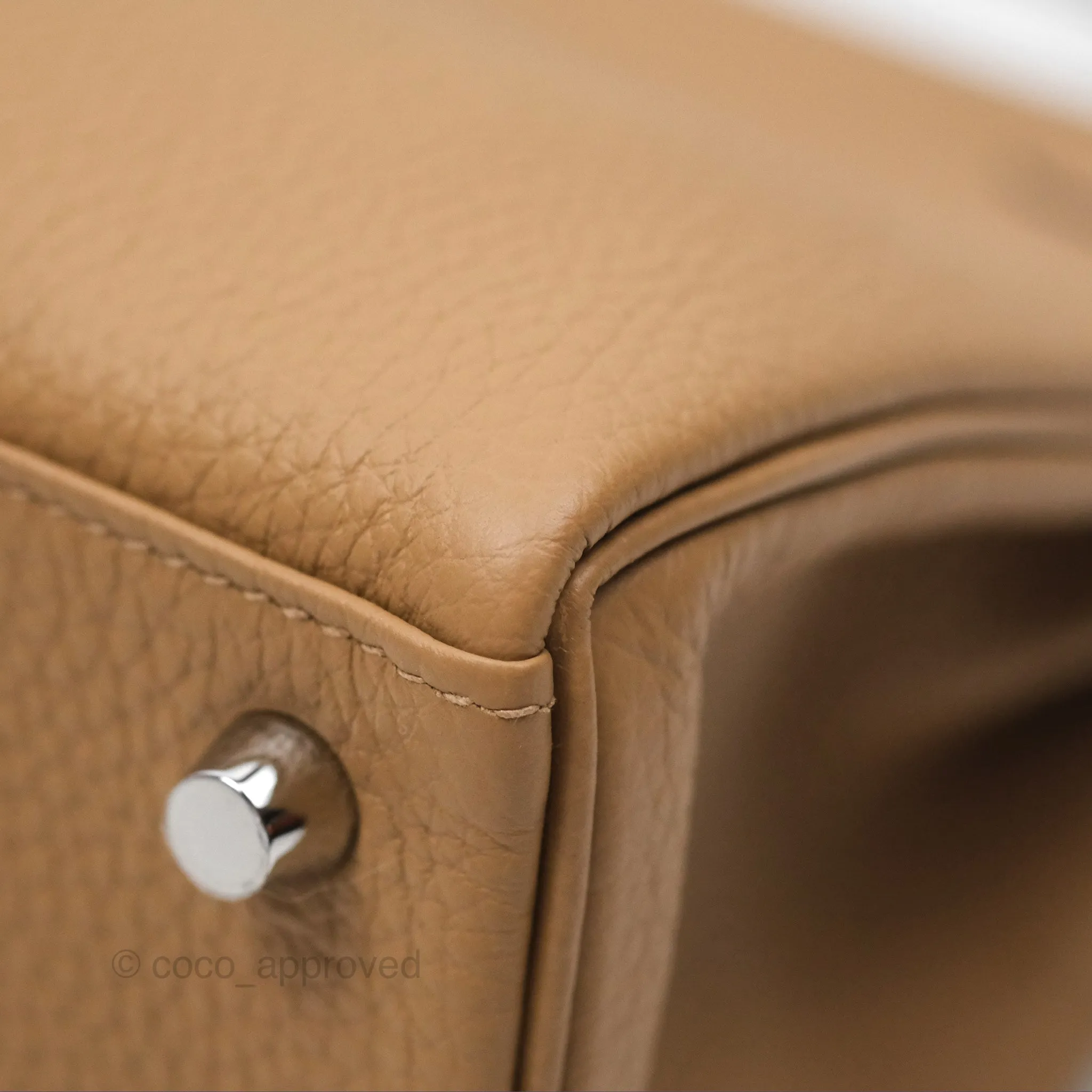 Hermes Kelly 25 Togo Chai 0M Palladium Hardware