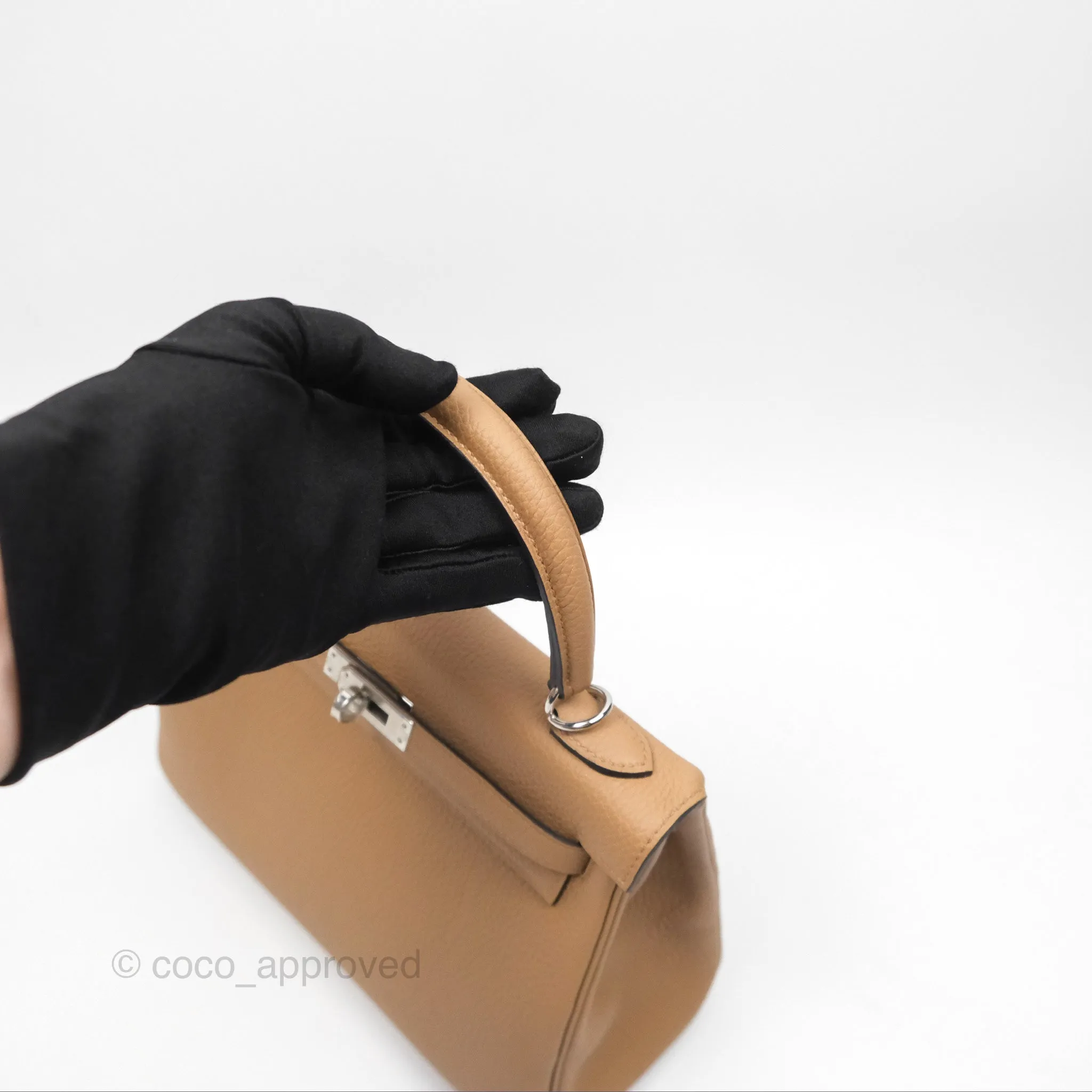 Hermes Kelly 25 Togo Chai 0M Palladium Hardware