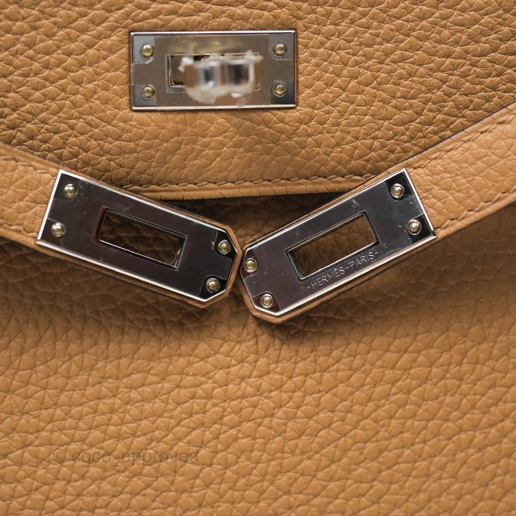 Hermes Kelly 25 Togo Chai 0M Palladium Hardware