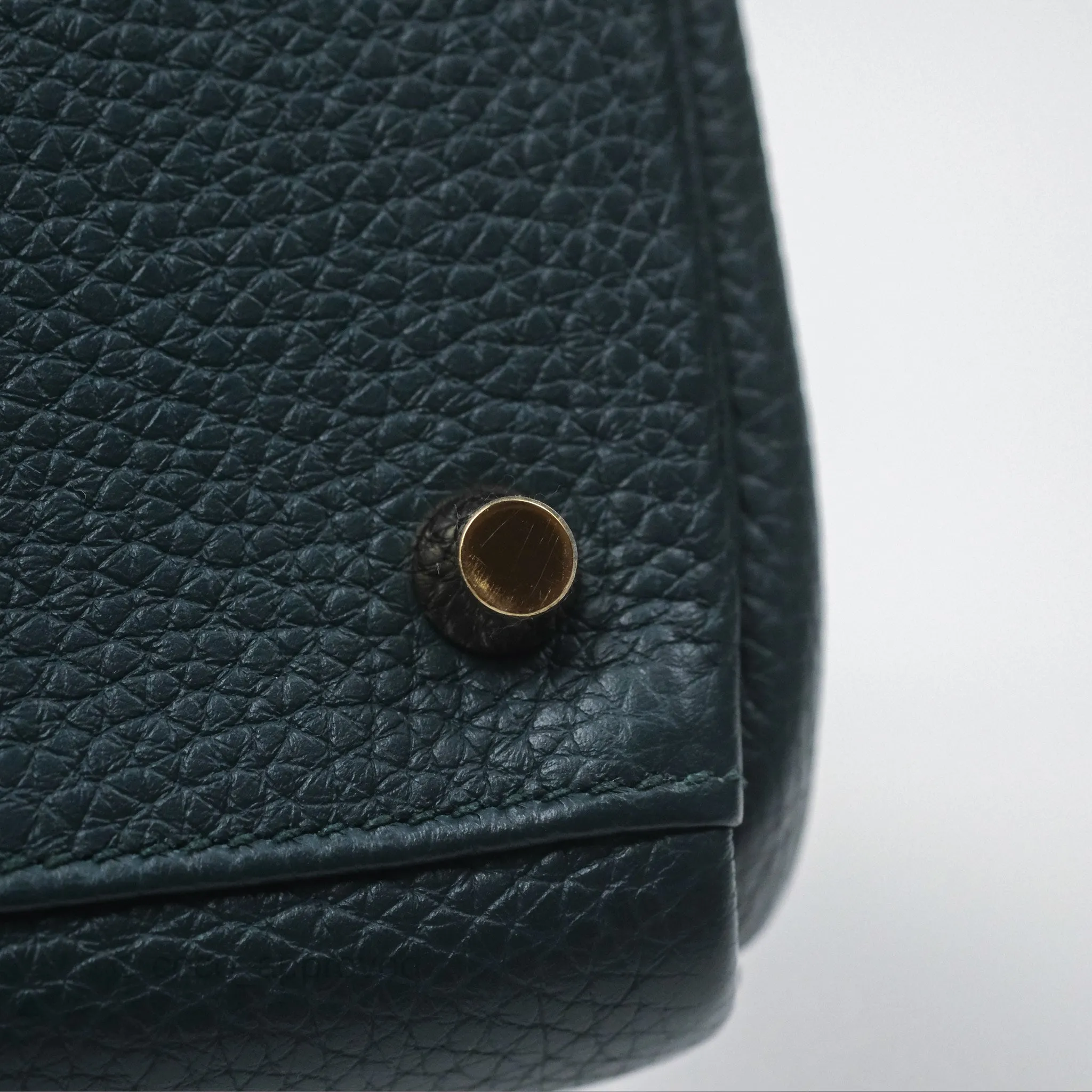 Hermes Kelly 28 Clemence Vert Cypress 6O Gold Hardware