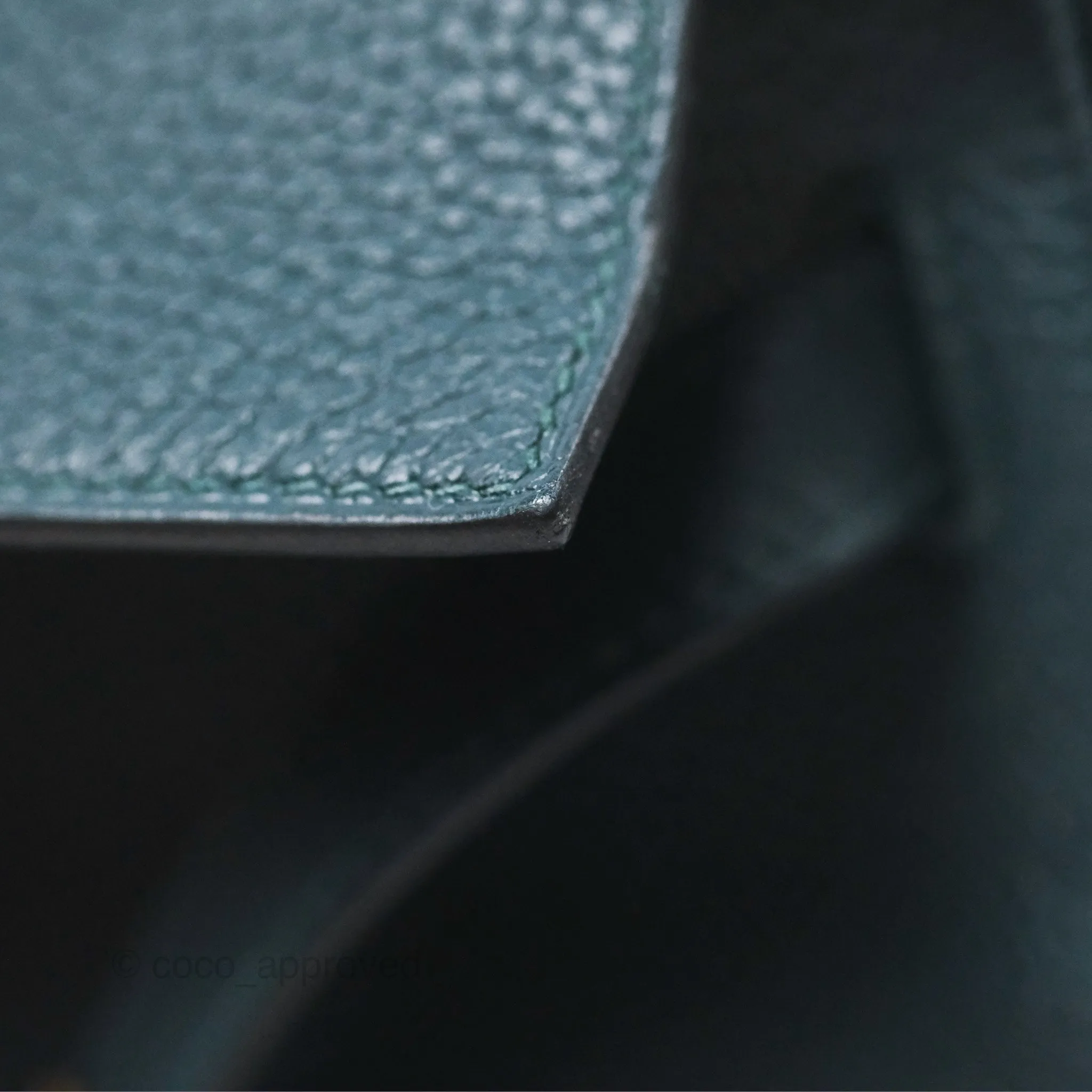 Hermes Kelly 28 Clemence Vert Cypress 6O Gold Hardware