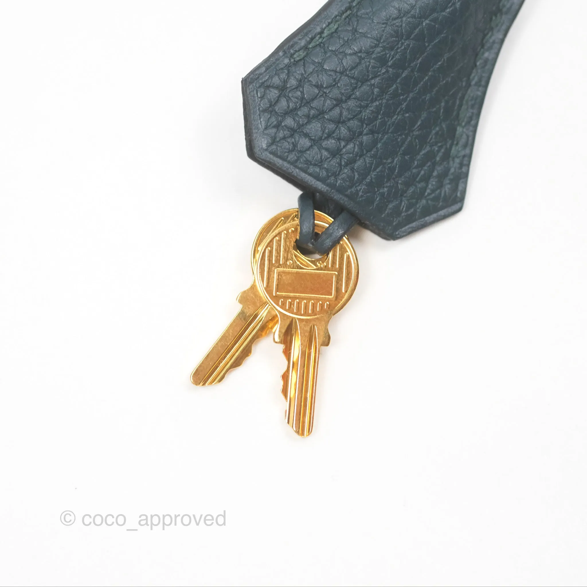 Hermes Kelly 28 Clemence Vert Cypress 6O Gold Hardware