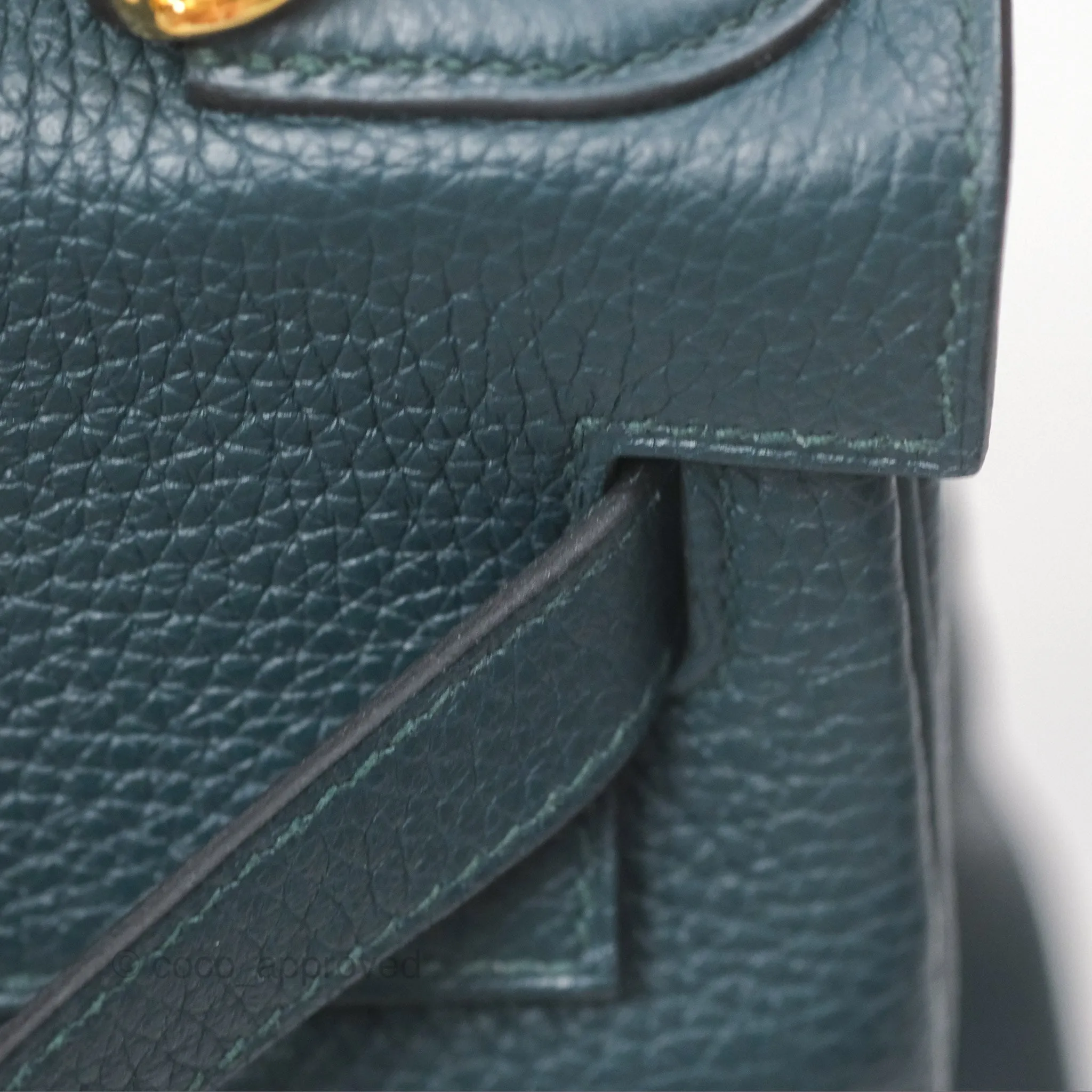 Hermes Kelly 28 Clemence Vert Cypress 6O Gold Hardware