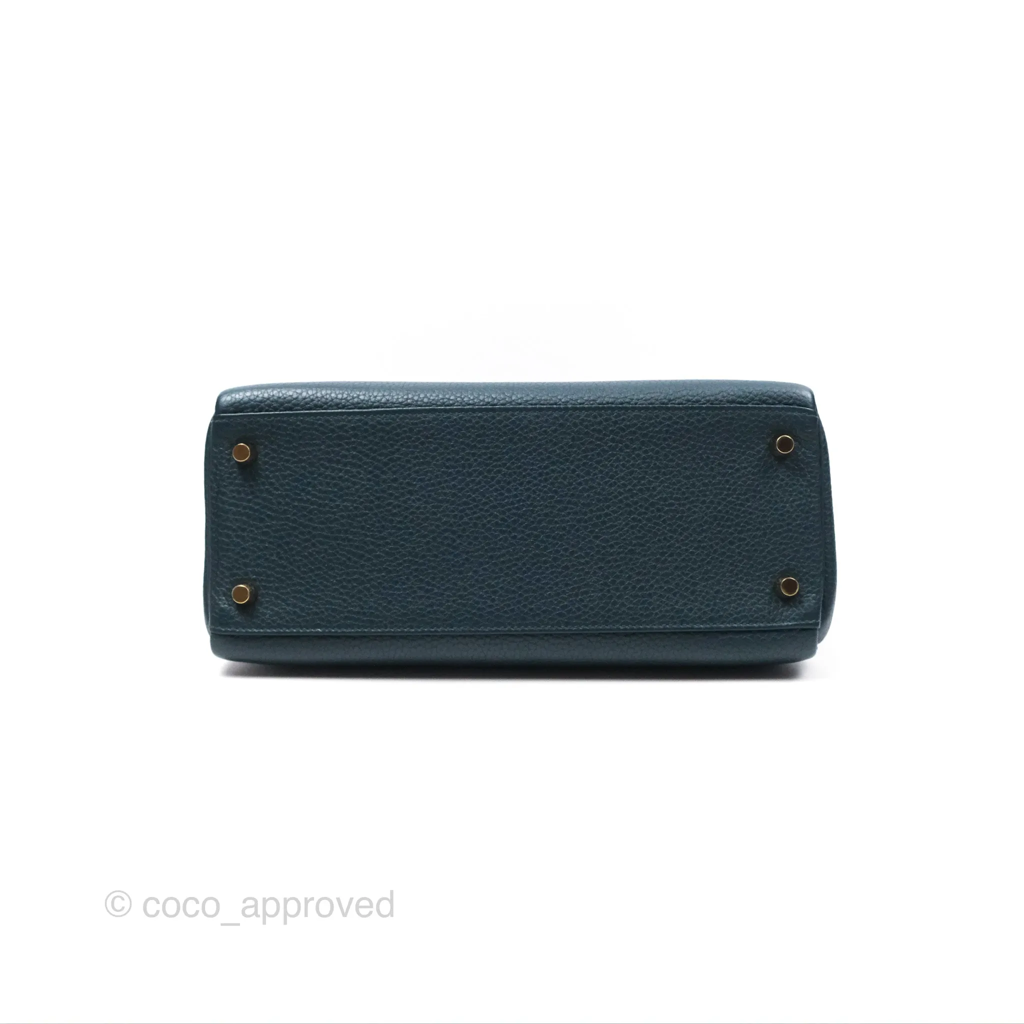 Hermes Kelly 28 Clemence Vert Cypress 6O Gold Hardware