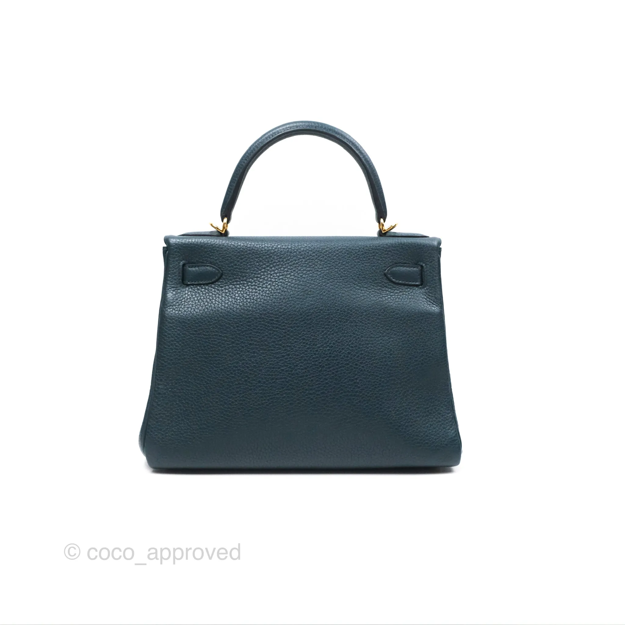 Hermes Kelly 28 Clemence Vert Cypress 6O Gold Hardware