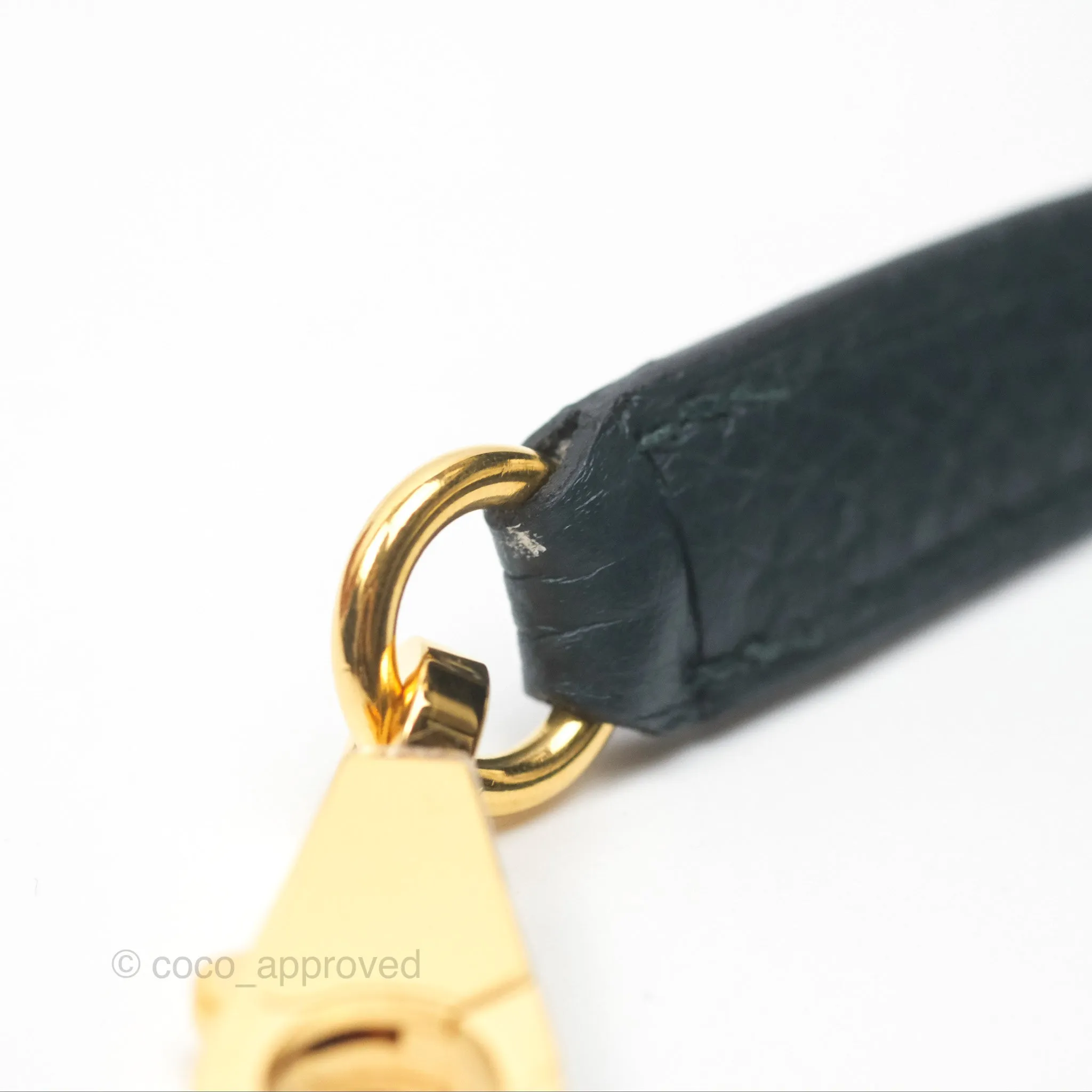 Hermes Kelly 28 Clemence Vert Cypress 6O Gold Hardware