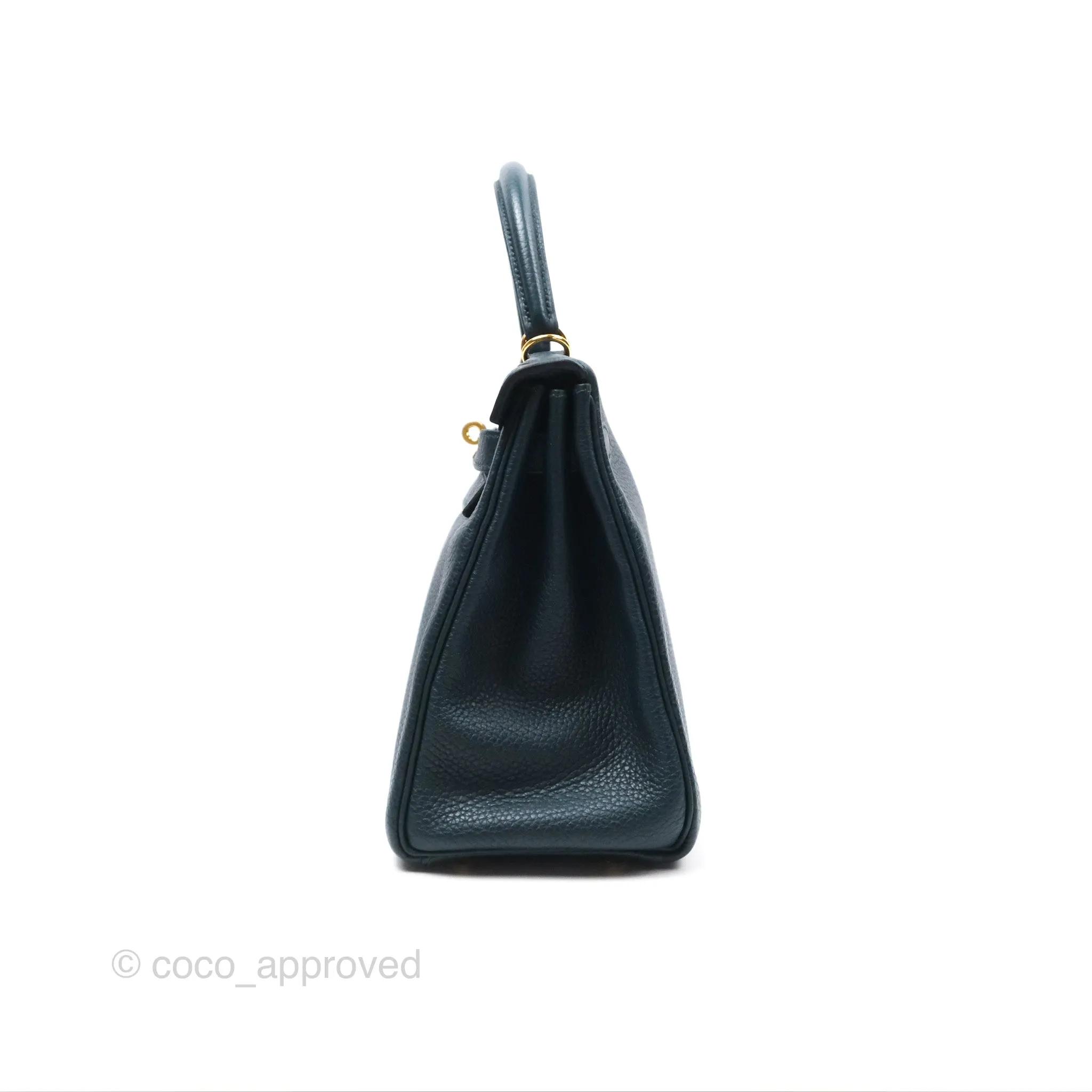 Hermes Kelly 28 Clemence Vert Cypress 6O Gold Hardware