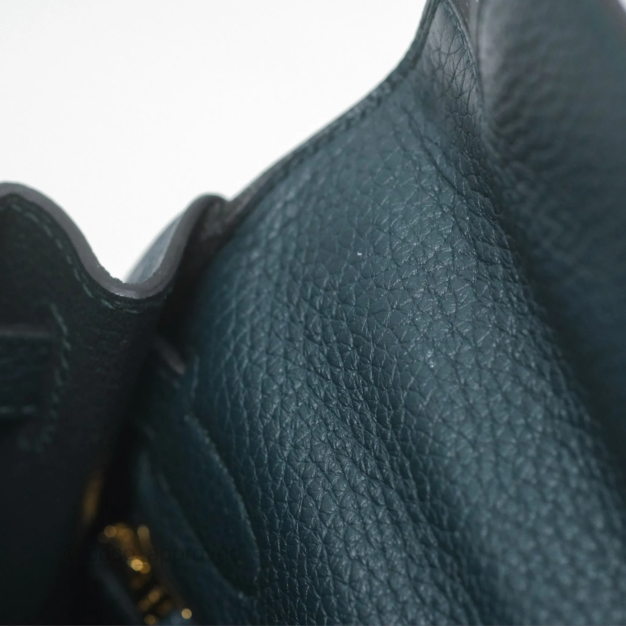 Hermes Kelly 28 Clemence Vert Cypress 6O Gold Hardware