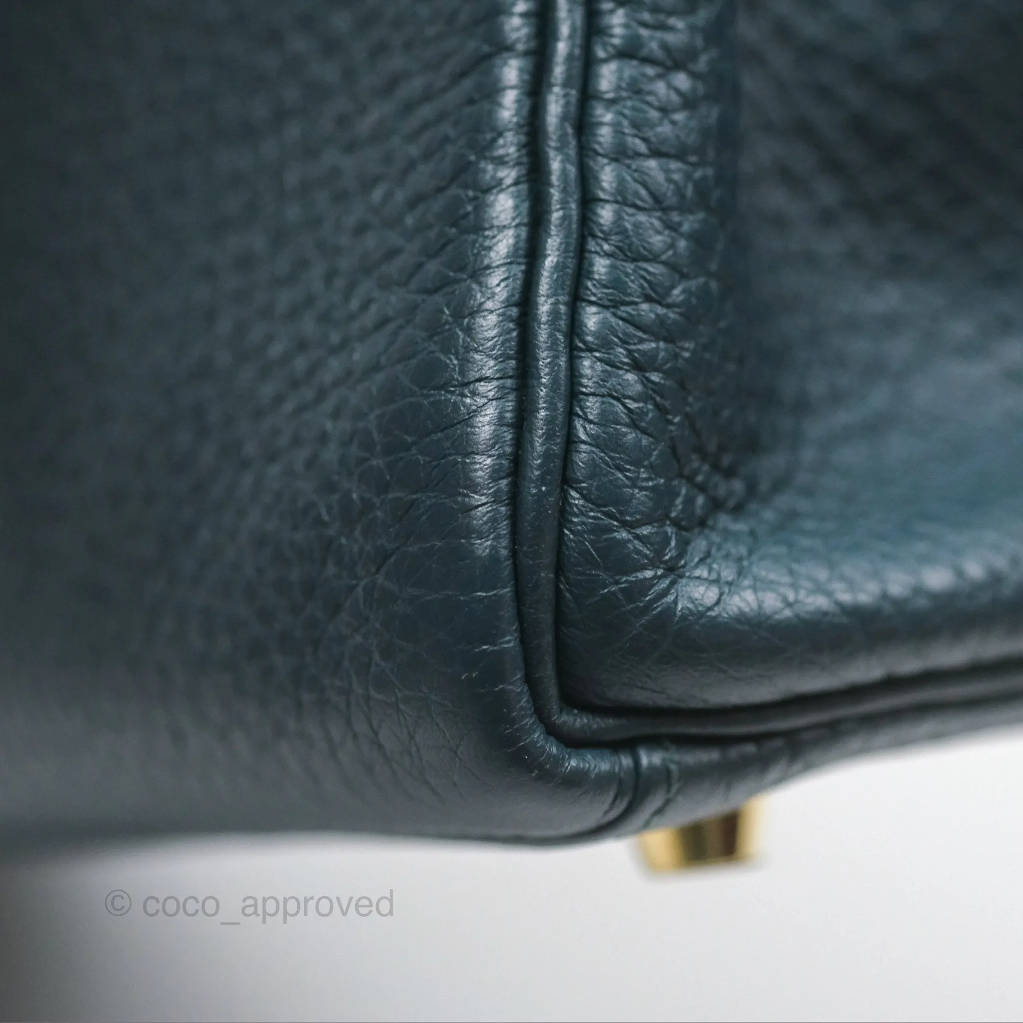 Hermes Kelly 28 Clemence Vert Cypress 6O Gold Hardware