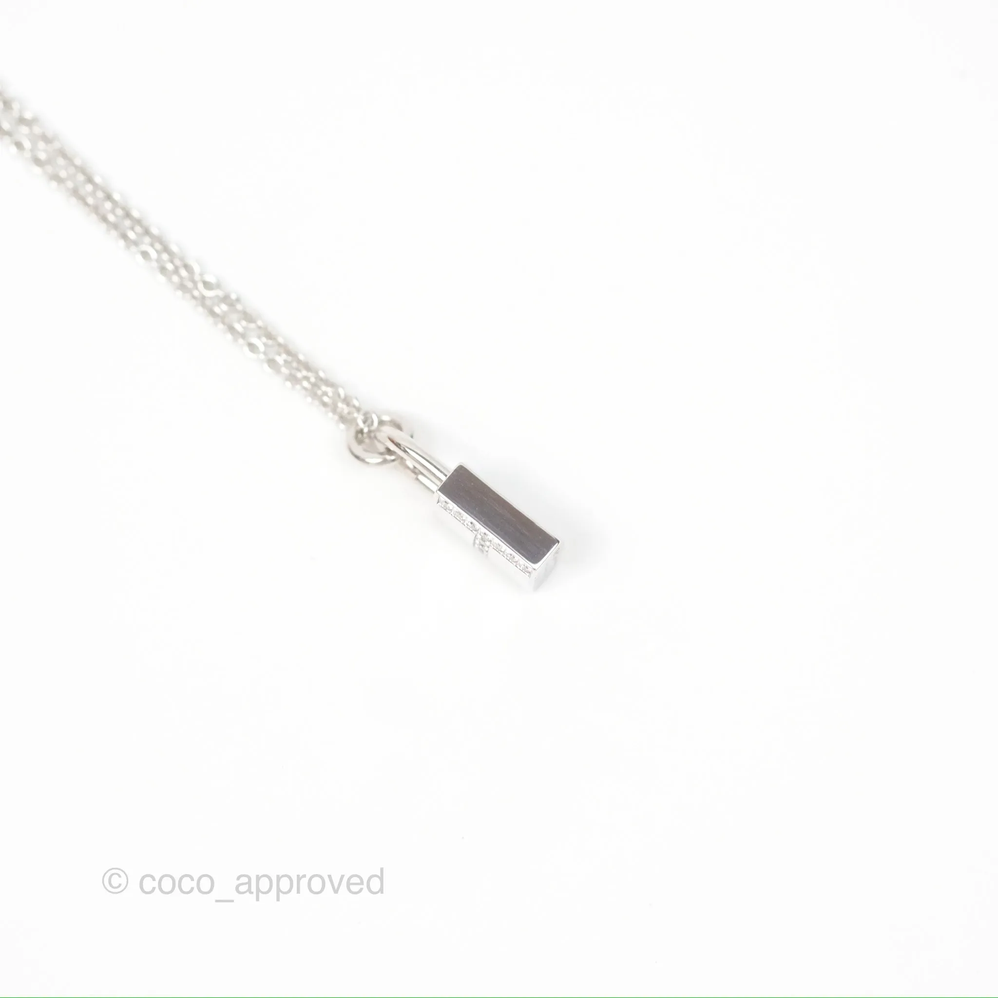 Hermes Kelly Cadenas Pendant White Gold Necklace