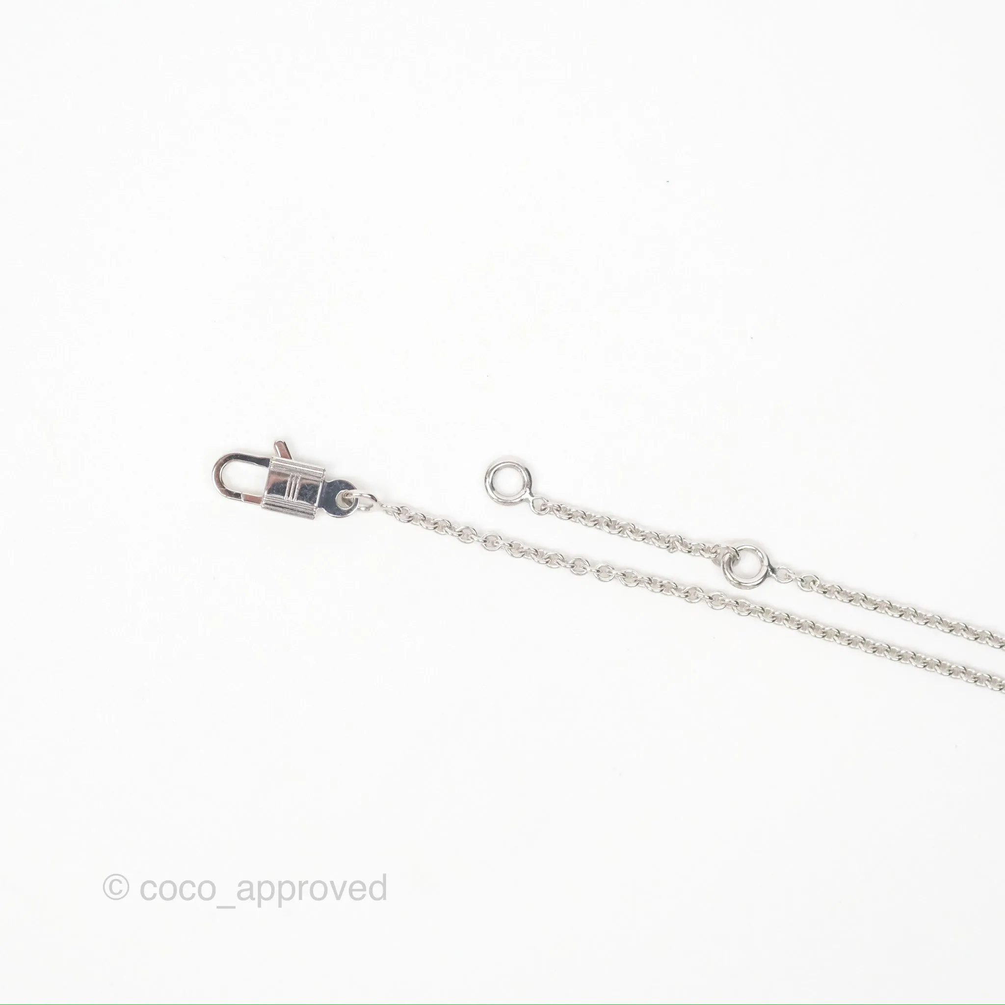 Hermes Kelly Cadenas Pendant White Gold Necklace
