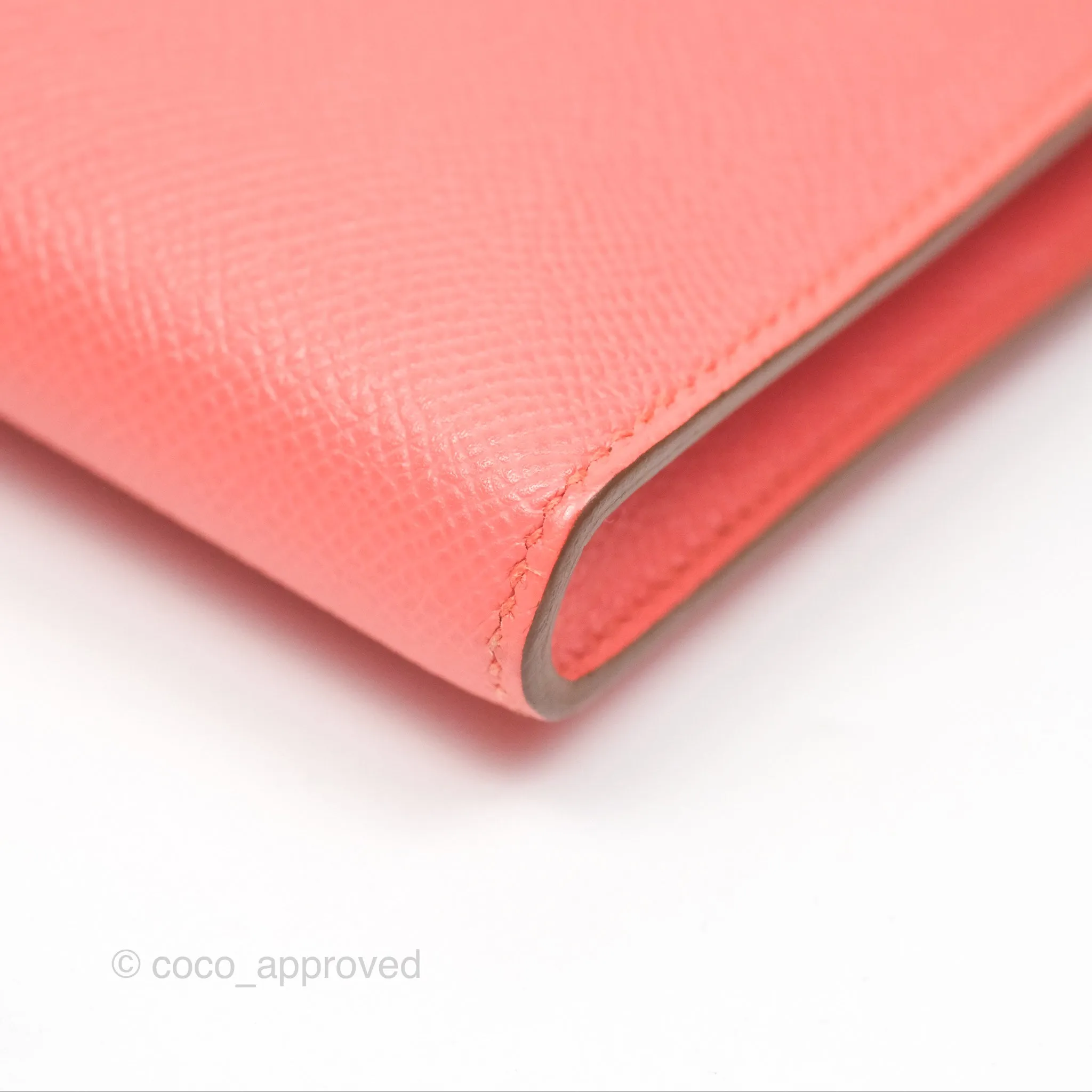 Hermes Kelly Cut Clutch Pochette Flamingo Epsom Gold Hardware