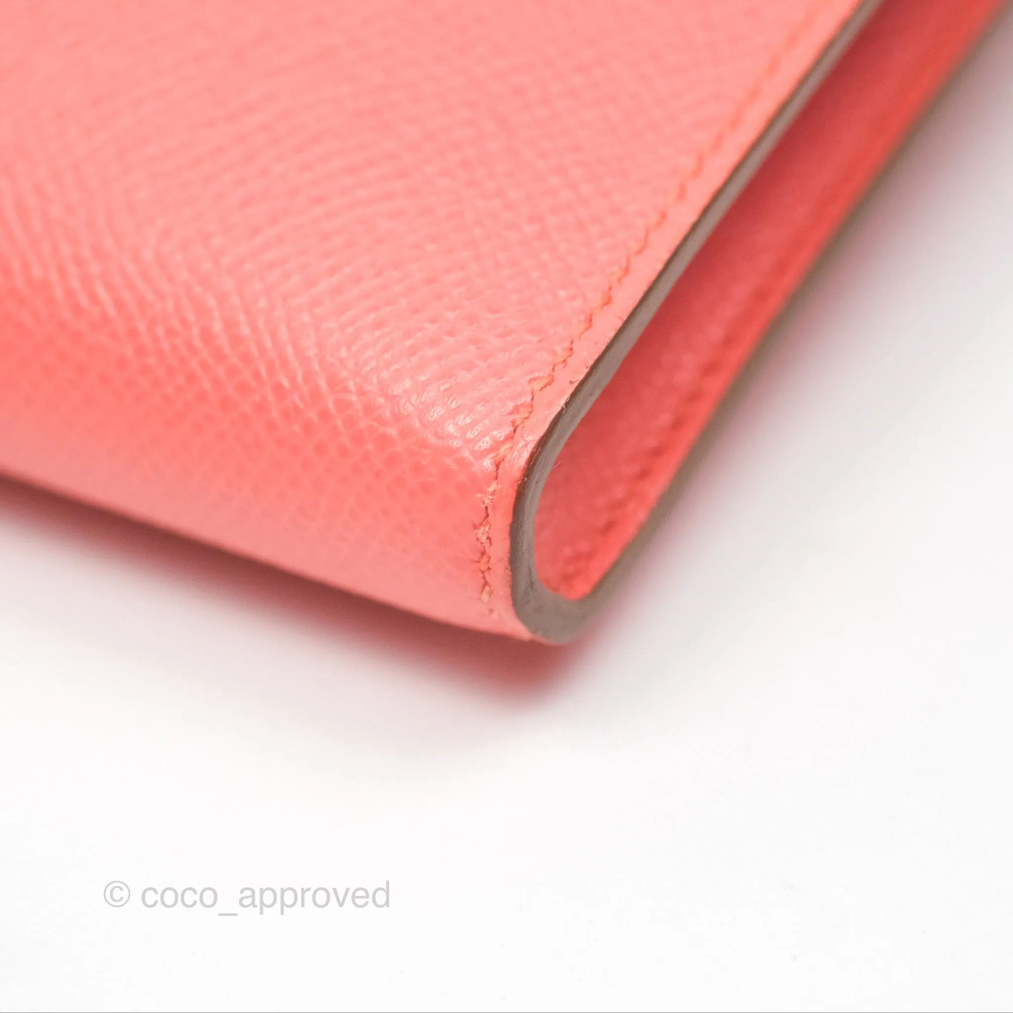 Hermes Kelly Cut Clutch Pochette Flamingo Epsom Gold Hardware