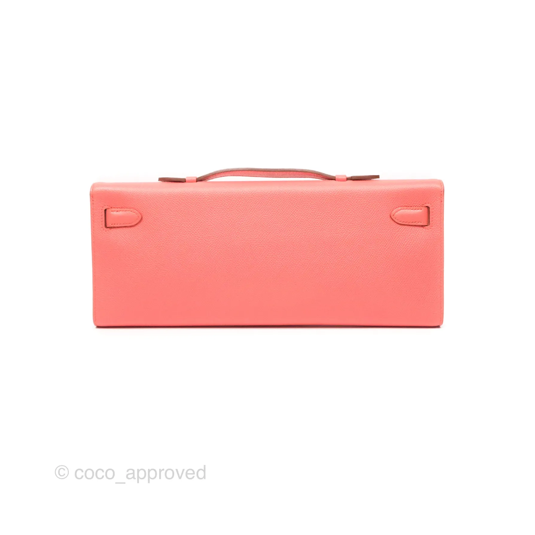 Hermes Kelly Cut Clutch Pochette Flamingo Epsom Gold Hardware