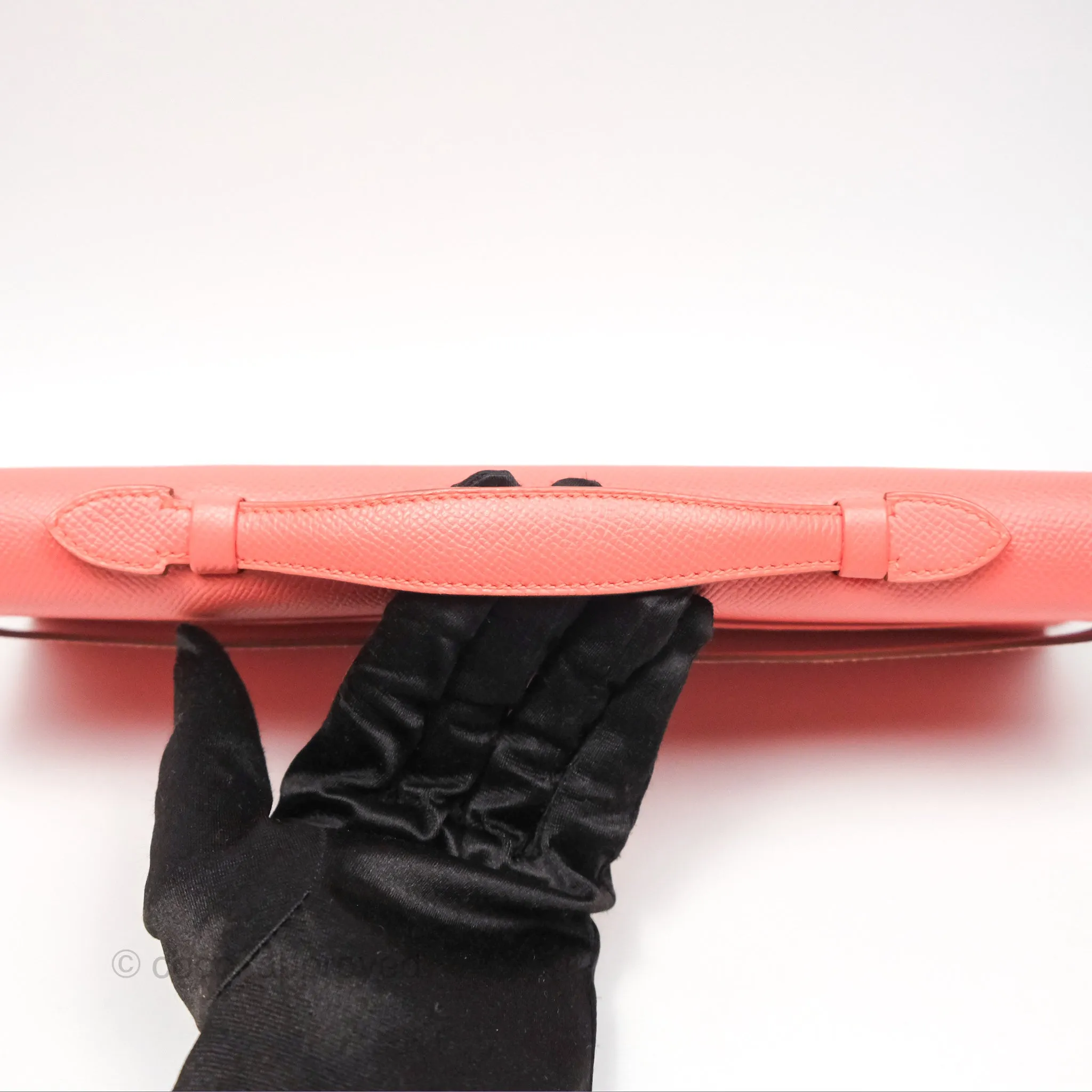 Hermes Kelly Cut Clutch Pochette Flamingo Epsom Gold Hardware