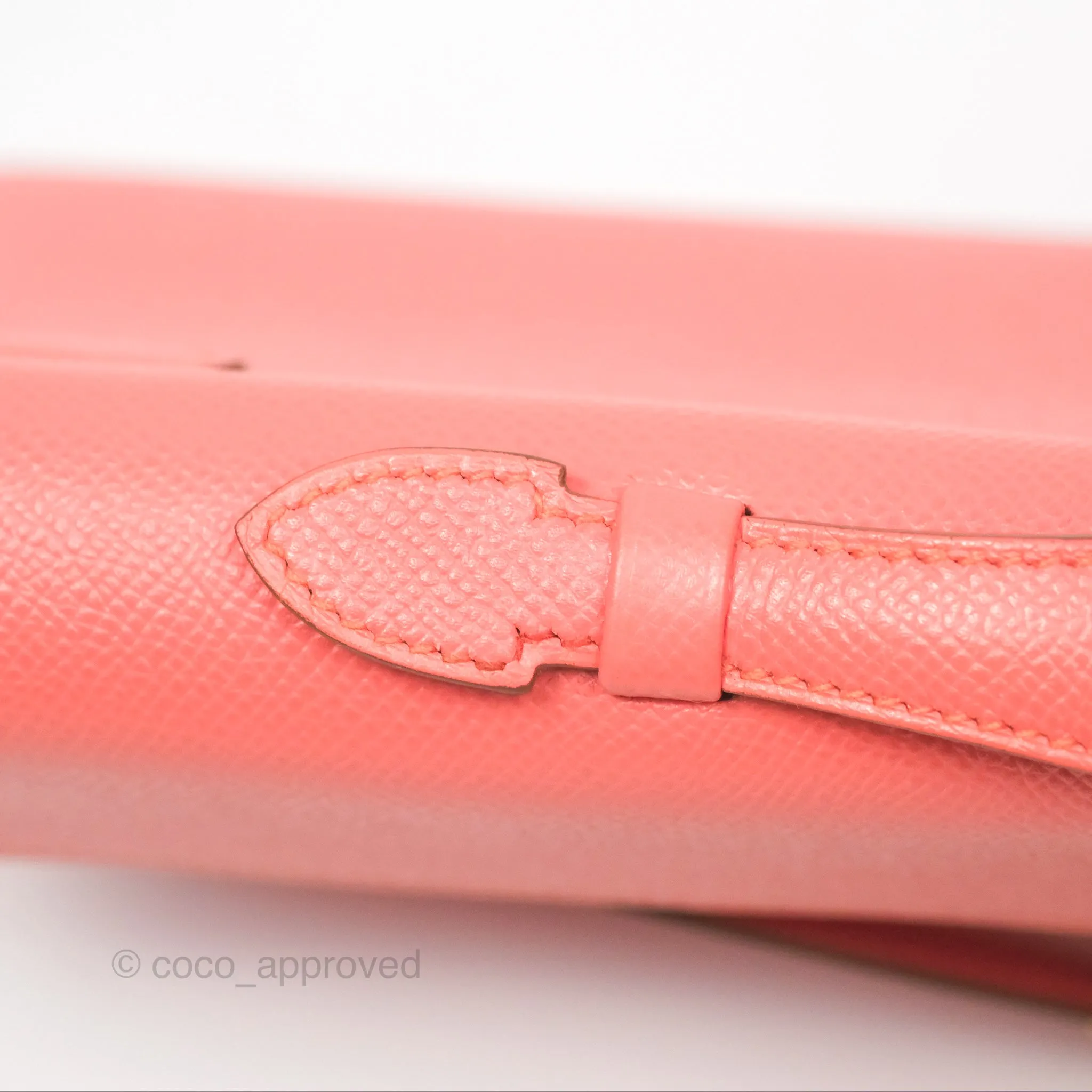 Hermes Kelly Cut Clutch Pochette Flamingo Epsom Gold Hardware