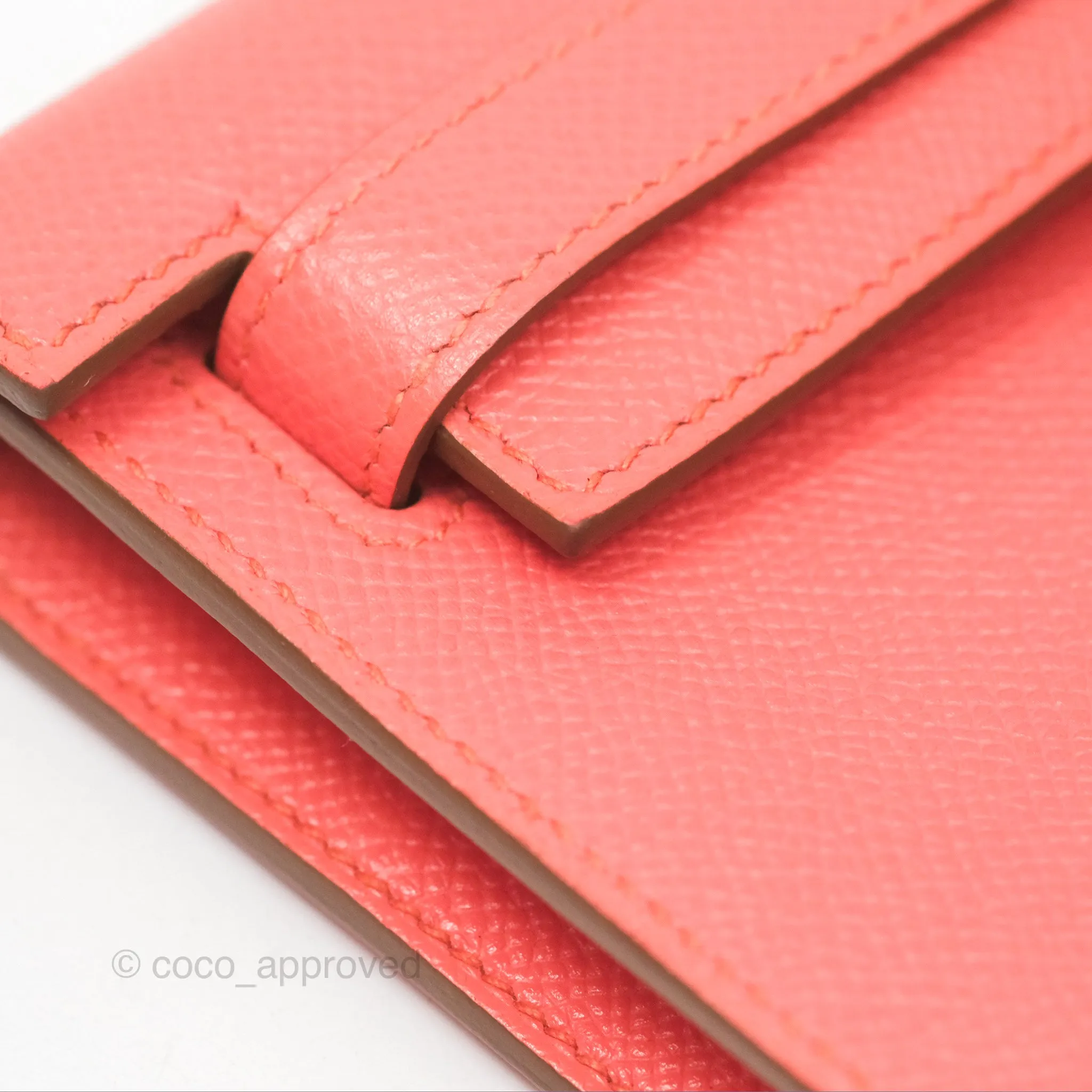 Hermes Kelly Cut Clutch Pochette Flamingo Epsom Gold Hardware