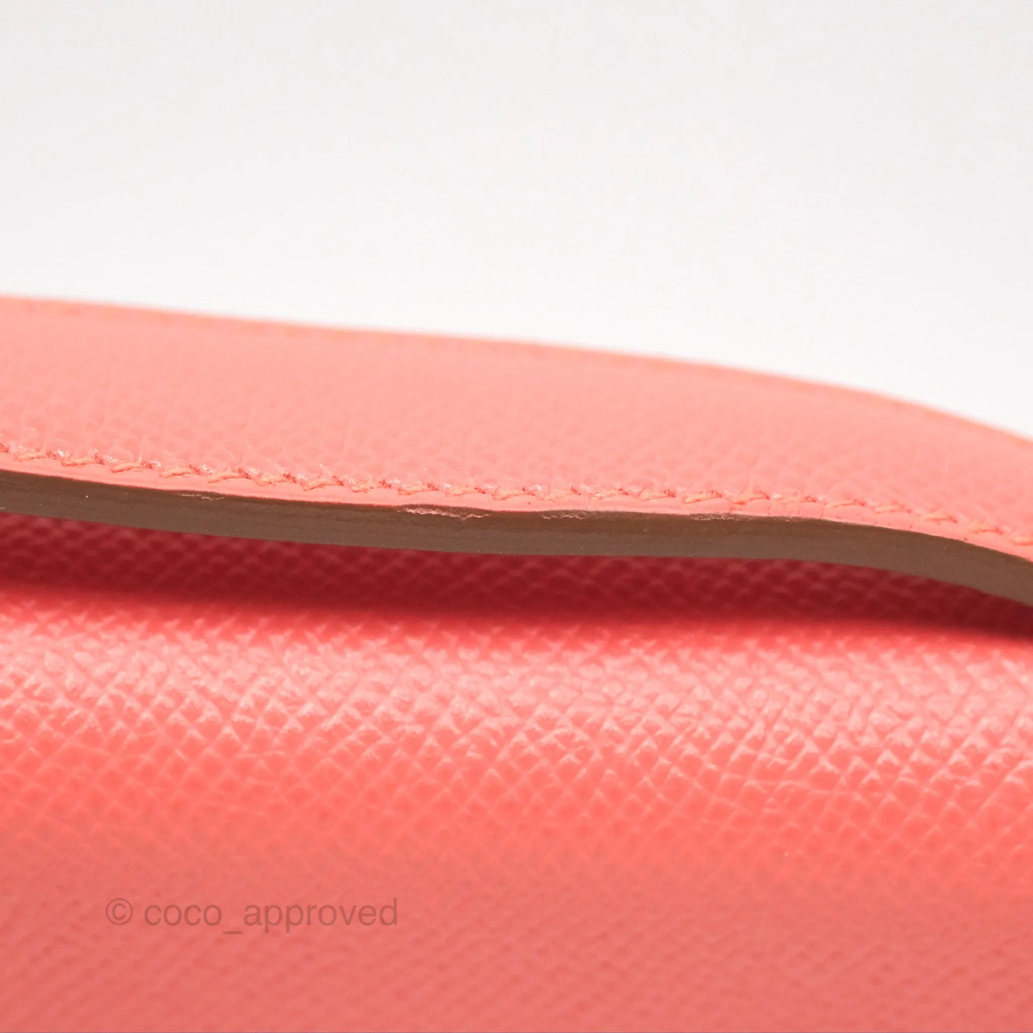 Hermes Kelly Cut Clutch Pochette Flamingo Epsom Gold Hardware