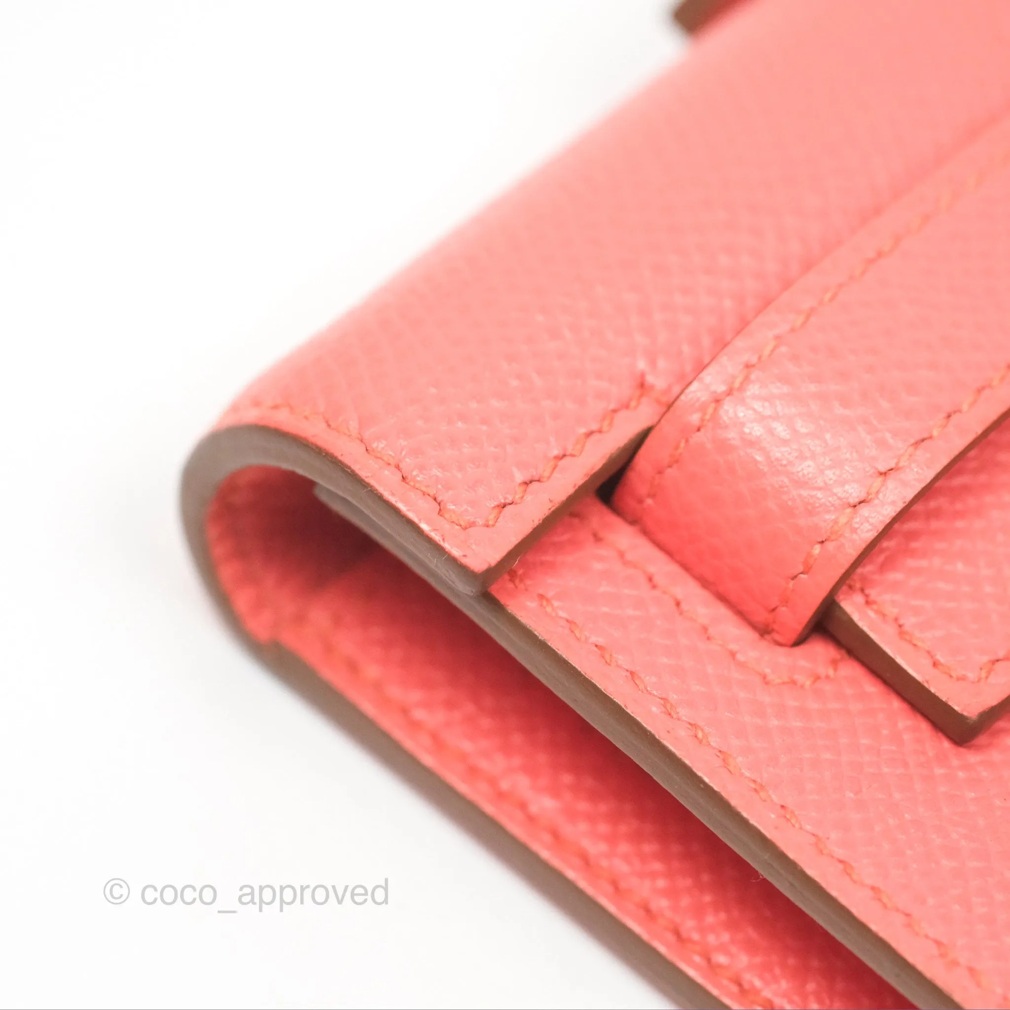 Hermes Kelly Cut Clutch Pochette Flamingo Epsom Gold Hardware