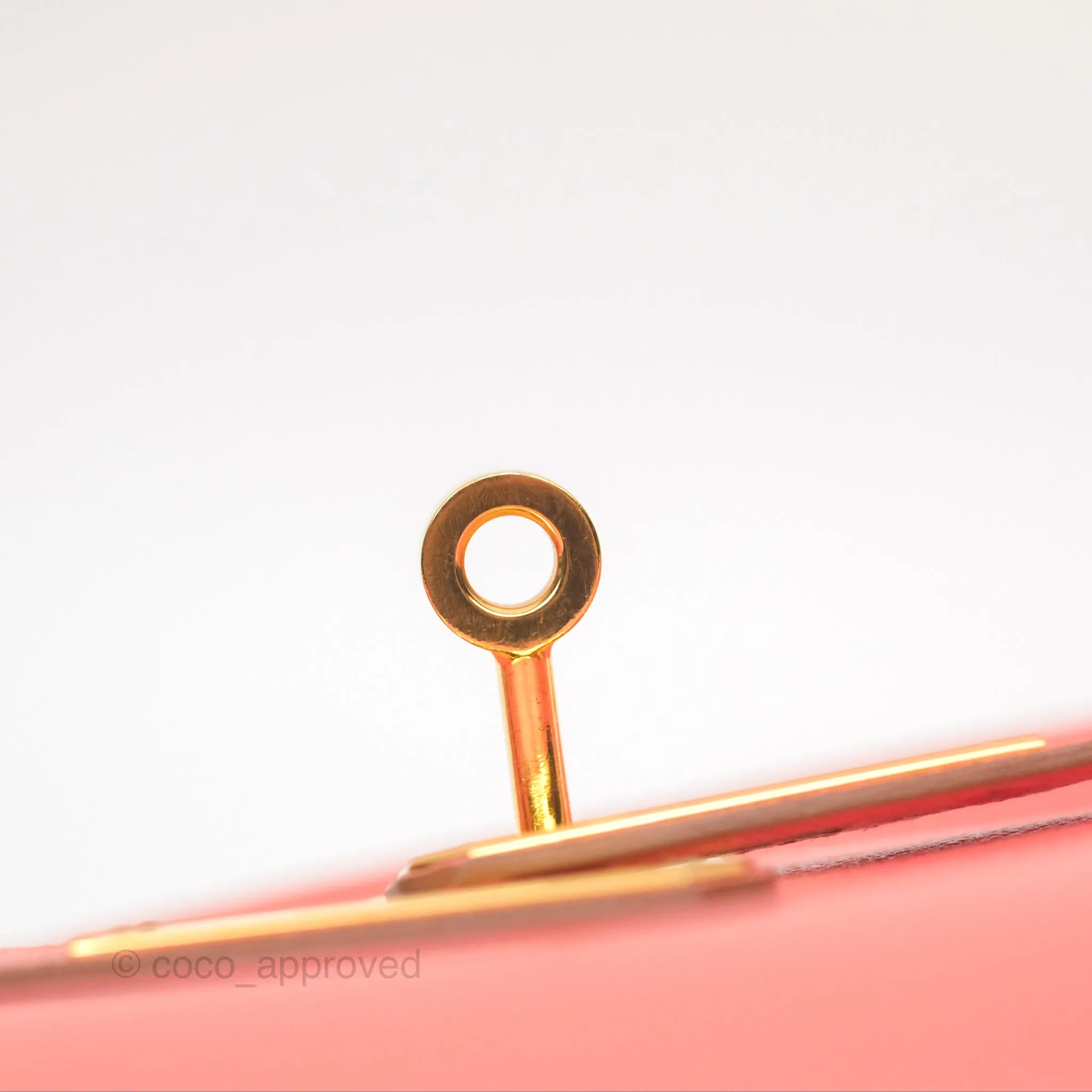 Hermes Kelly Cut Clutch Pochette Flamingo Epsom Gold Hardware