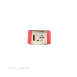 Hermes Kelly Dog Bracelet Red Swift Palladium Hardware