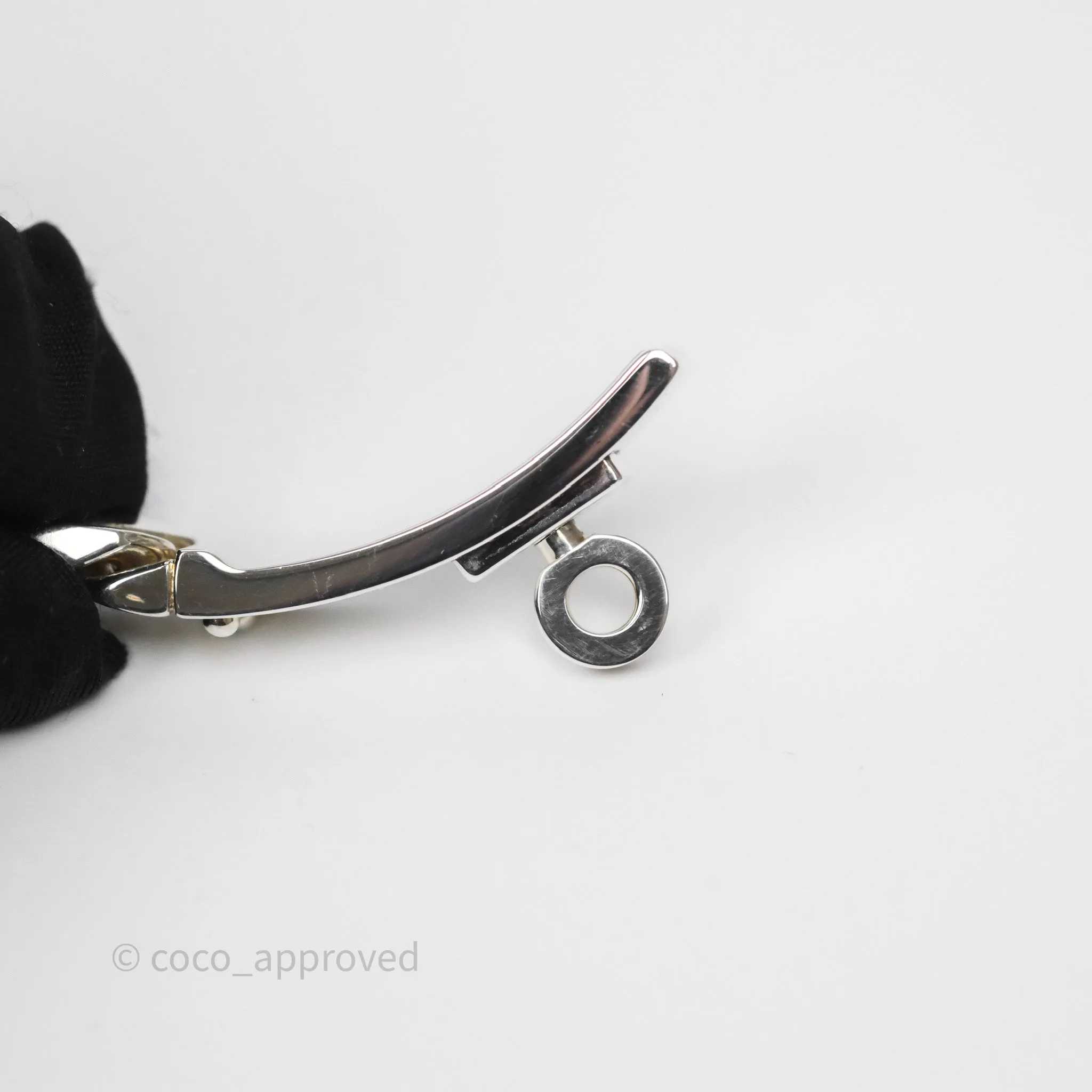 Hermes Kelly Gourmette GM Bracelet Silver Size ST