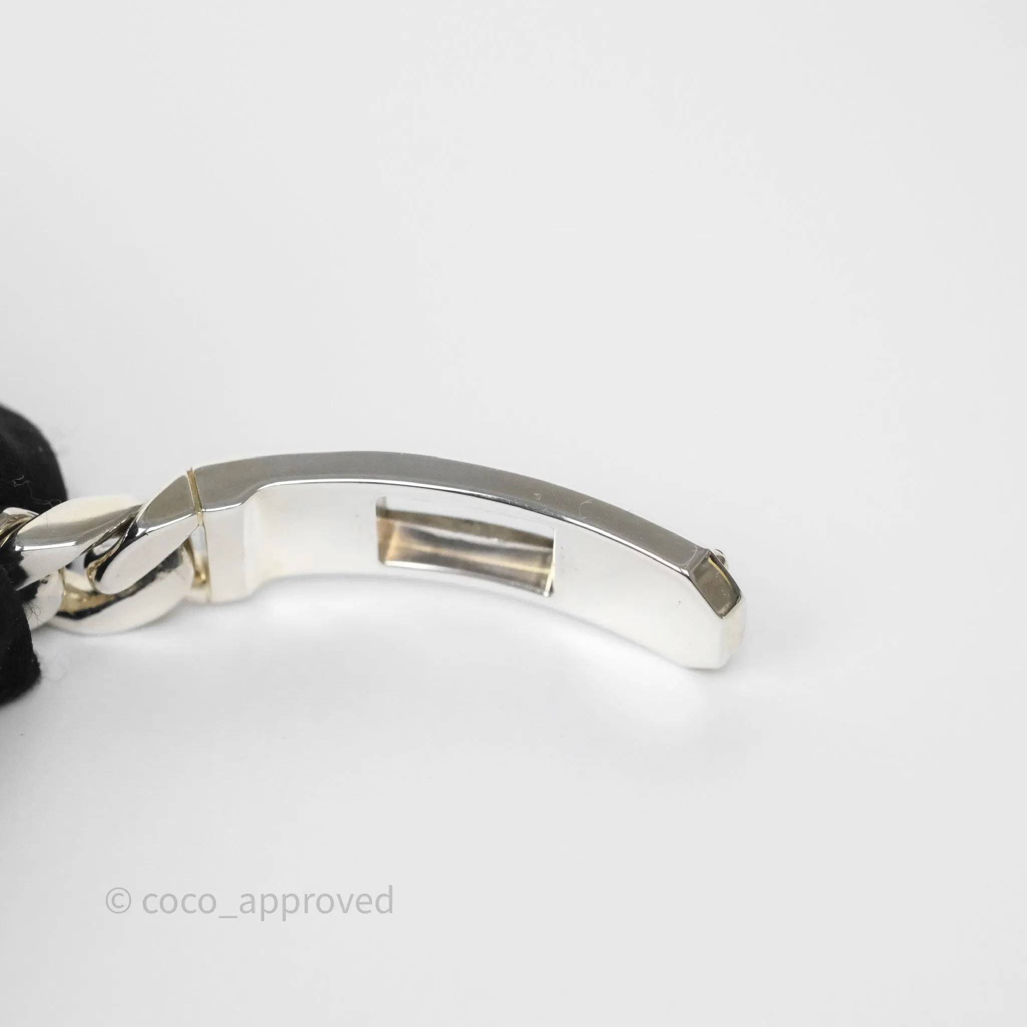 Hermes Kelly Gourmette GM Bracelet Silver Size ST