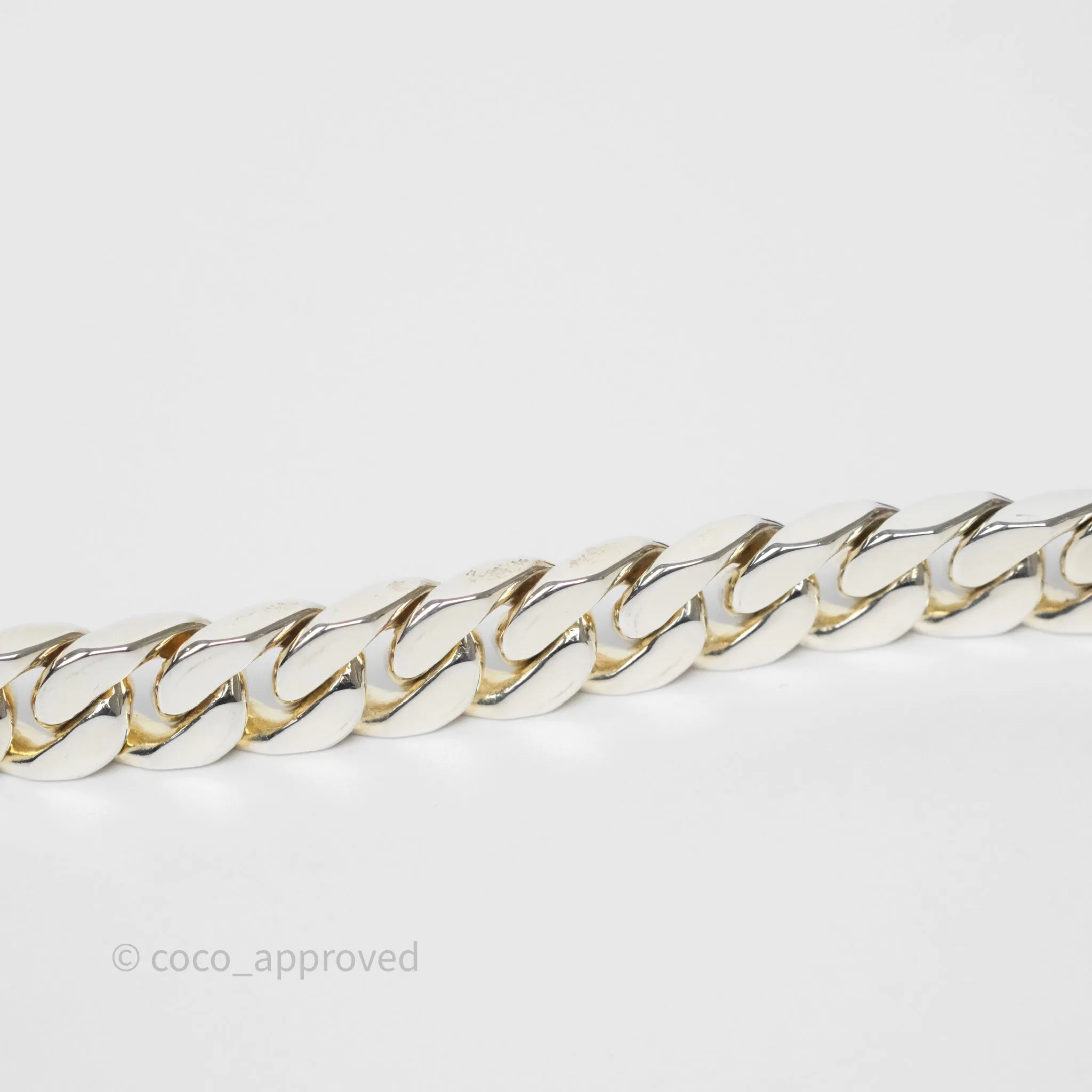 Hermes Kelly Gourmette GM Bracelet Silver Size ST