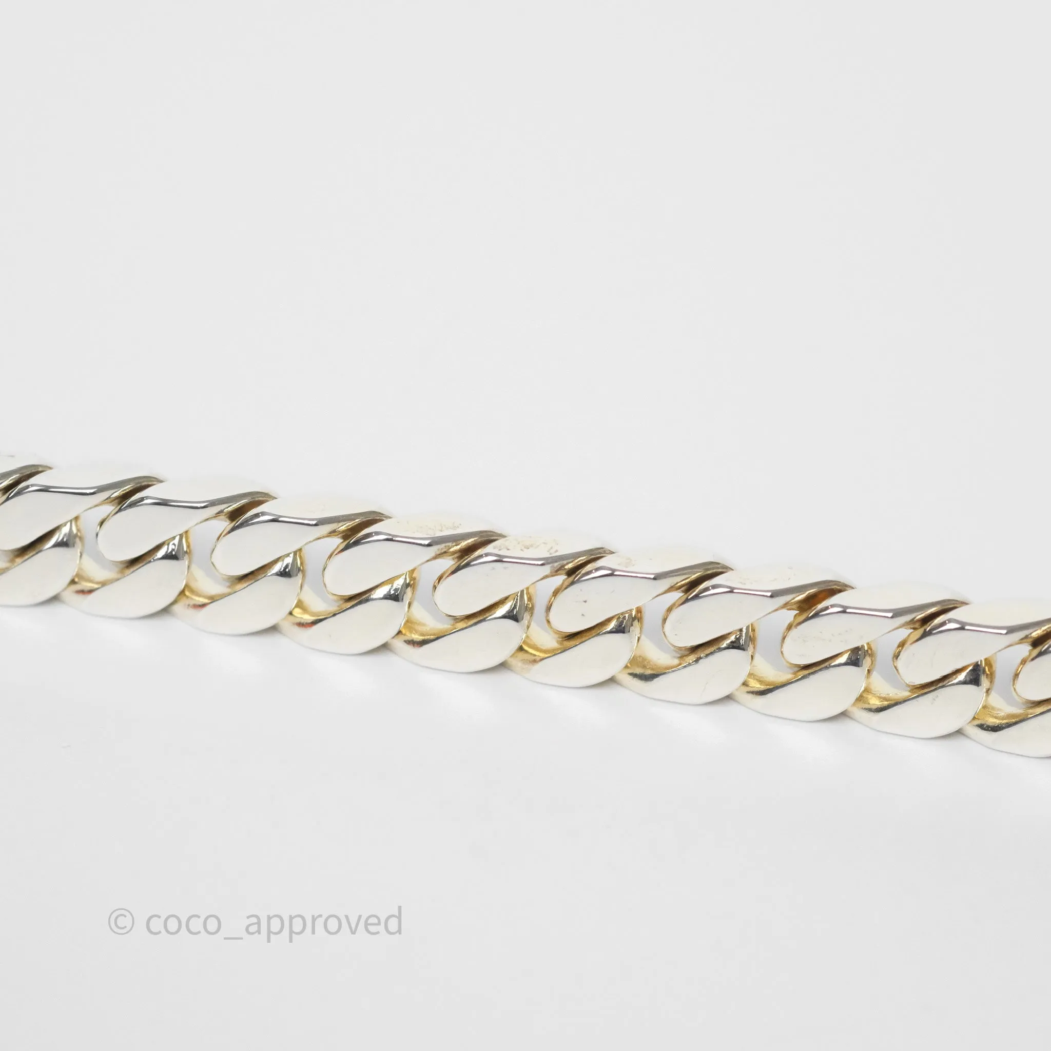 Hermes Kelly Gourmette GM Bracelet Silver Size ST