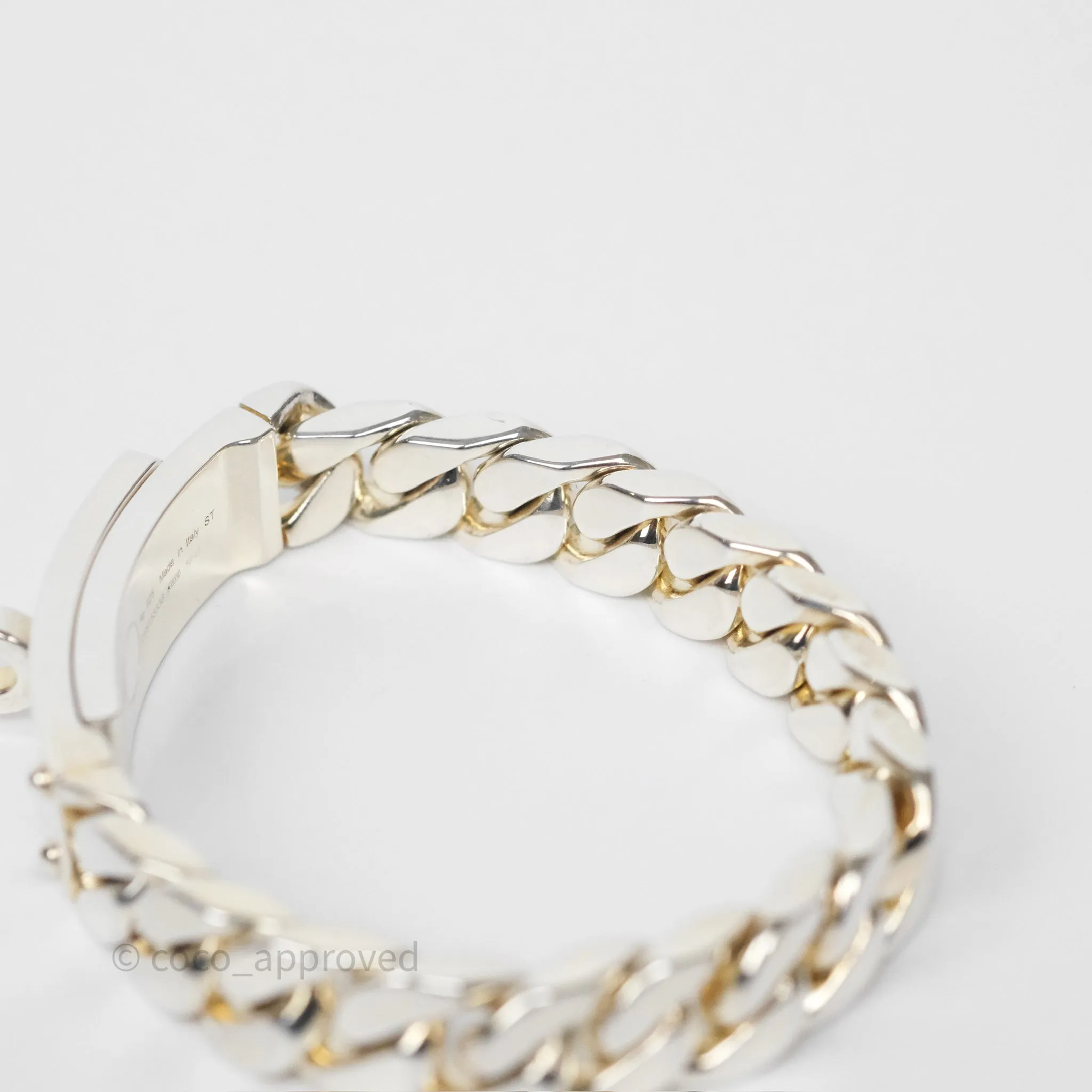 Hermes Kelly Gourmette GM Bracelet Silver Size ST