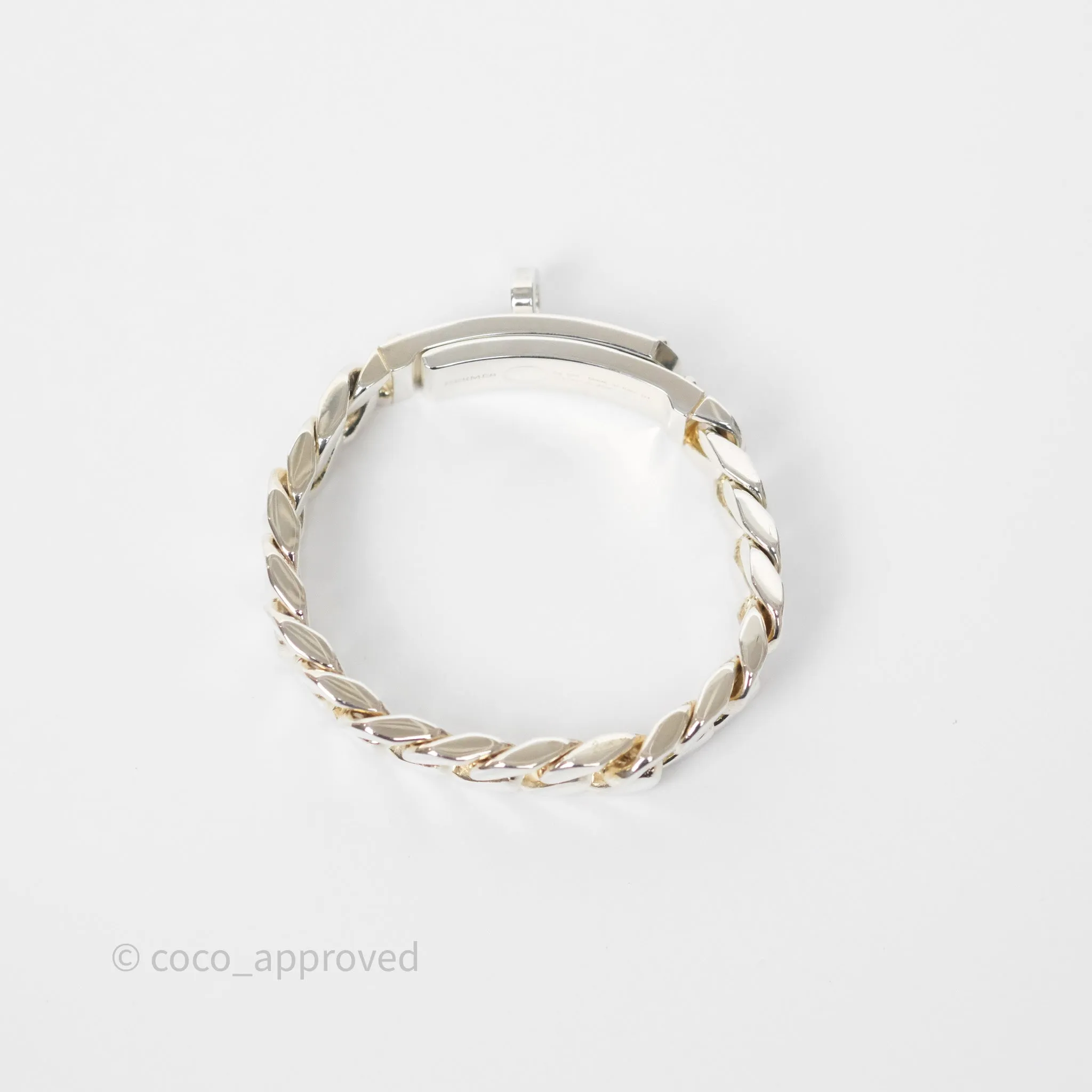 Hermes Kelly Gourmette GM Bracelet Silver Size ST