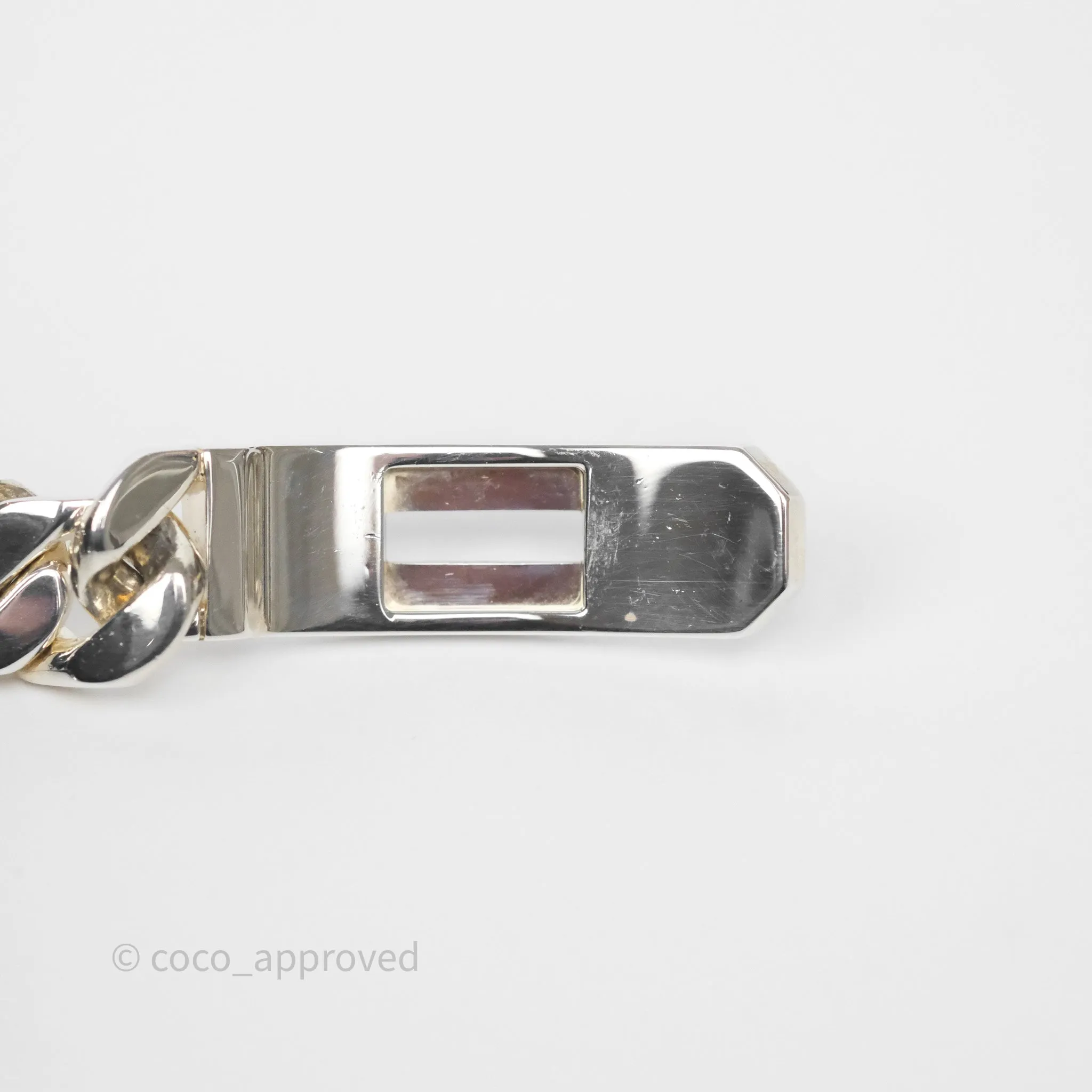 Hermes Kelly Gourmette GM Bracelet Silver Size ST
