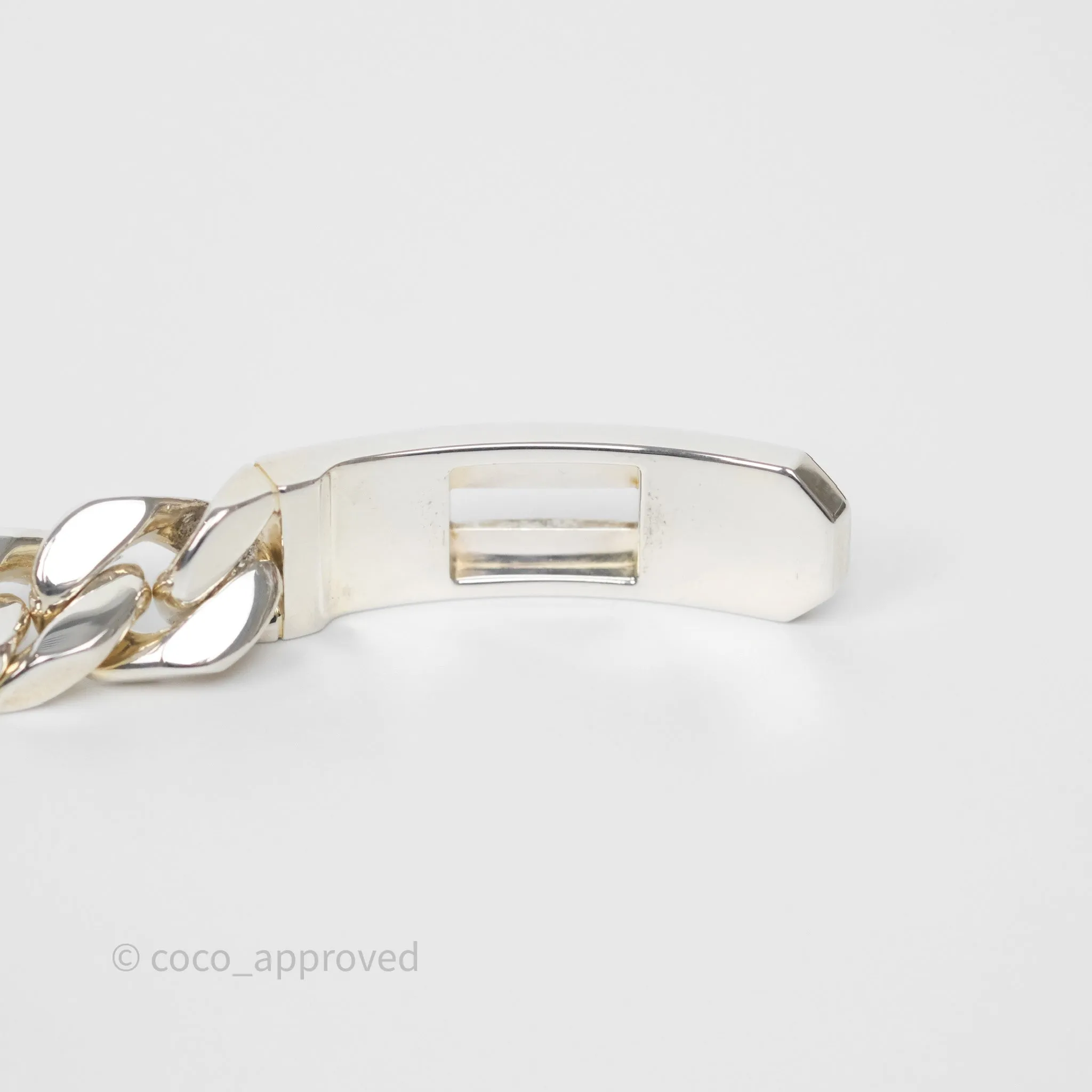 Hermes Kelly Gourmette GM Bracelet Silver Size ST
