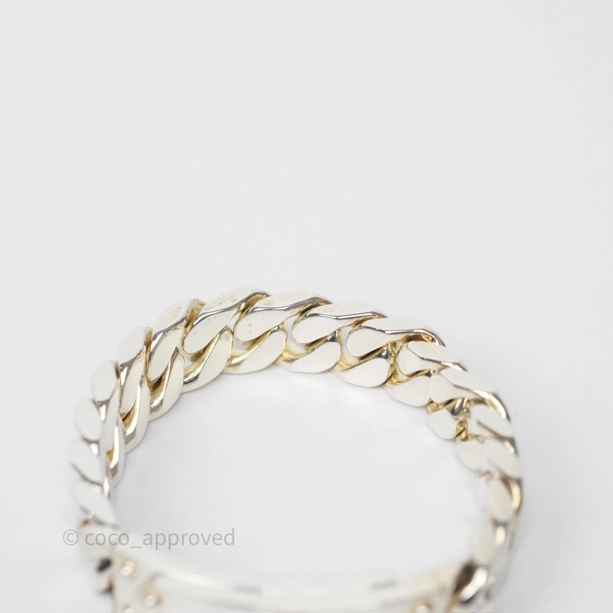 Hermes Kelly Gourmette GM Bracelet Silver Size ST