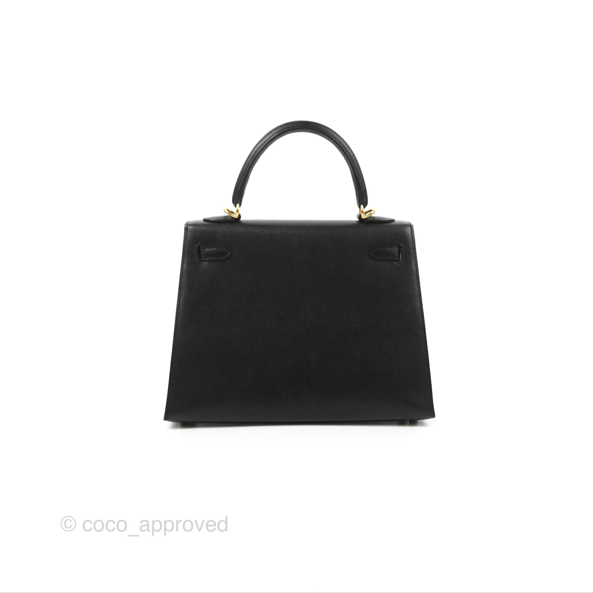 Hermes Kelly Sellier 25 Black Chevre Chamkila Gold Hardware