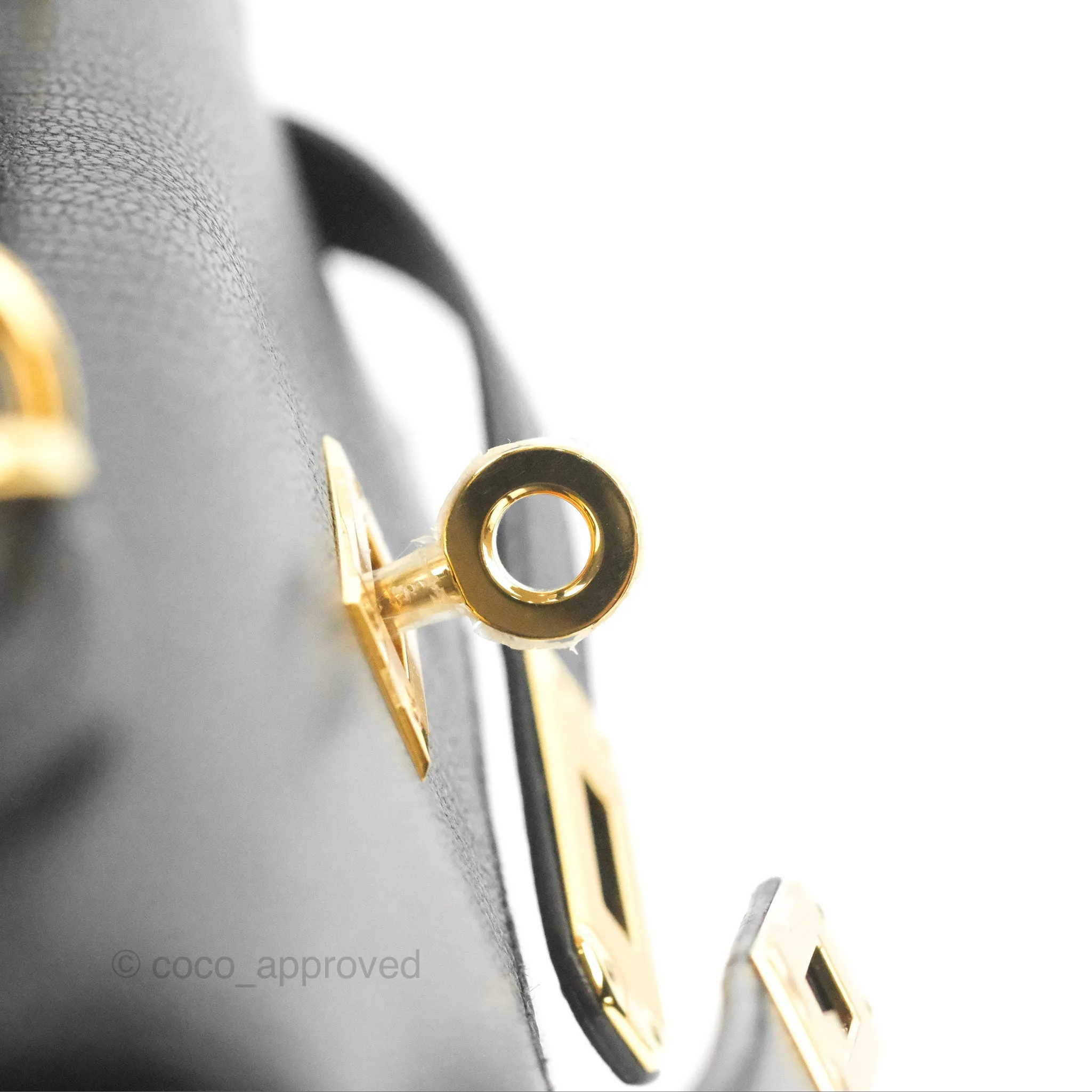 Hermes Kelly Sellier 25 Black Chevre Chamkila Gold Hardware
