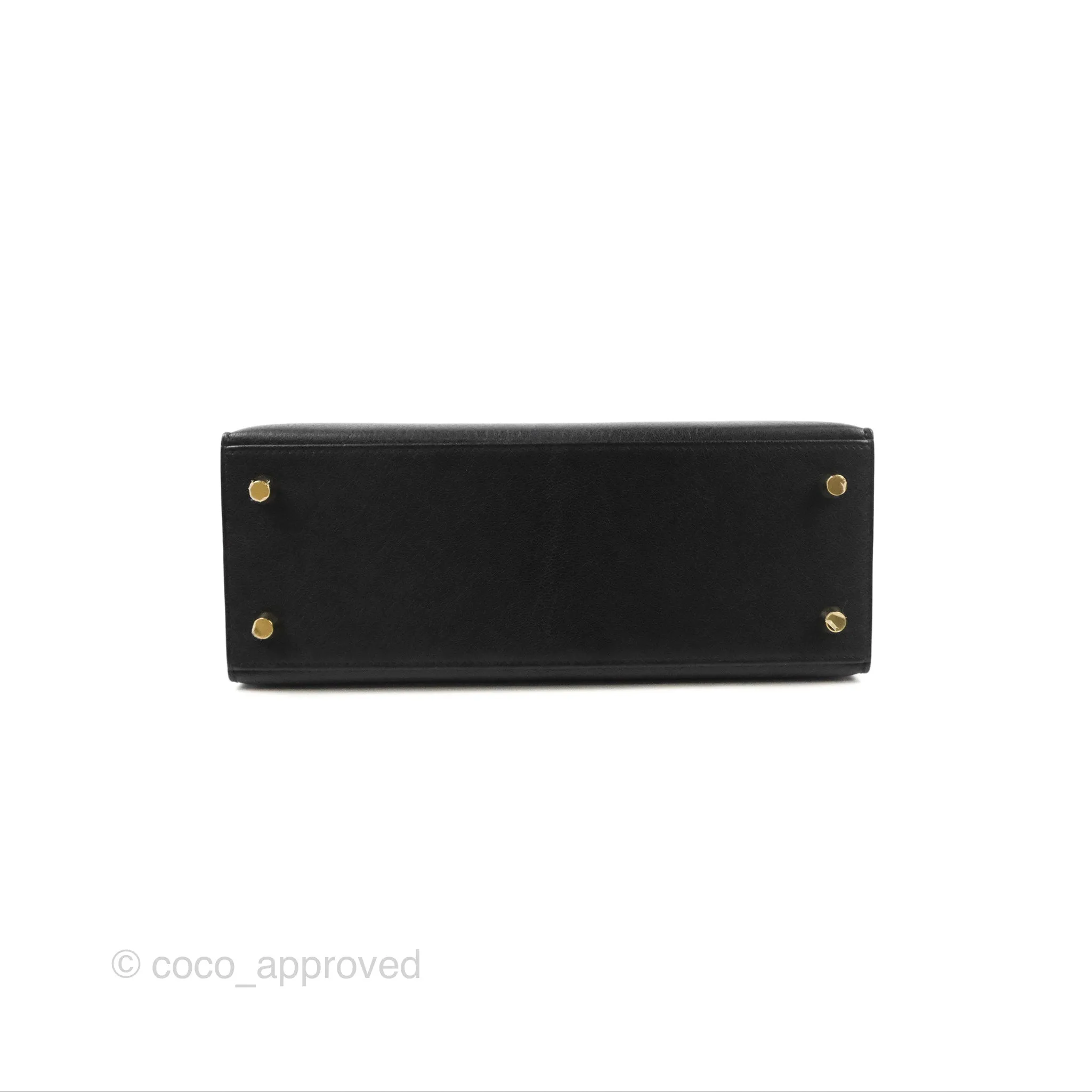 Hermes Kelly Sellier 25 Black Chevre Chamkila Gold Hardware