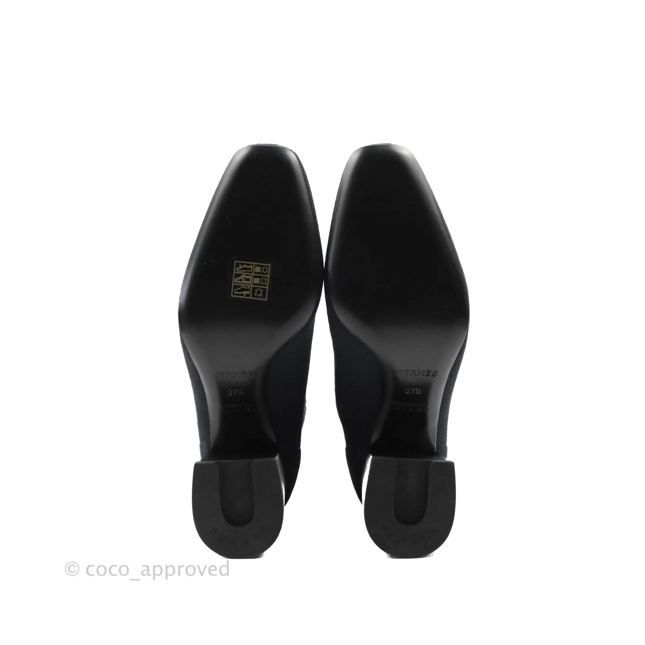 Hermes Knit Calfskin Volver 60 Ankle Boots Black