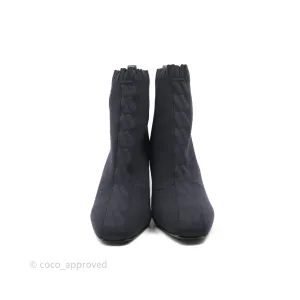 Hermes Knit Calfskin Volver 60 Ankle Boots Black