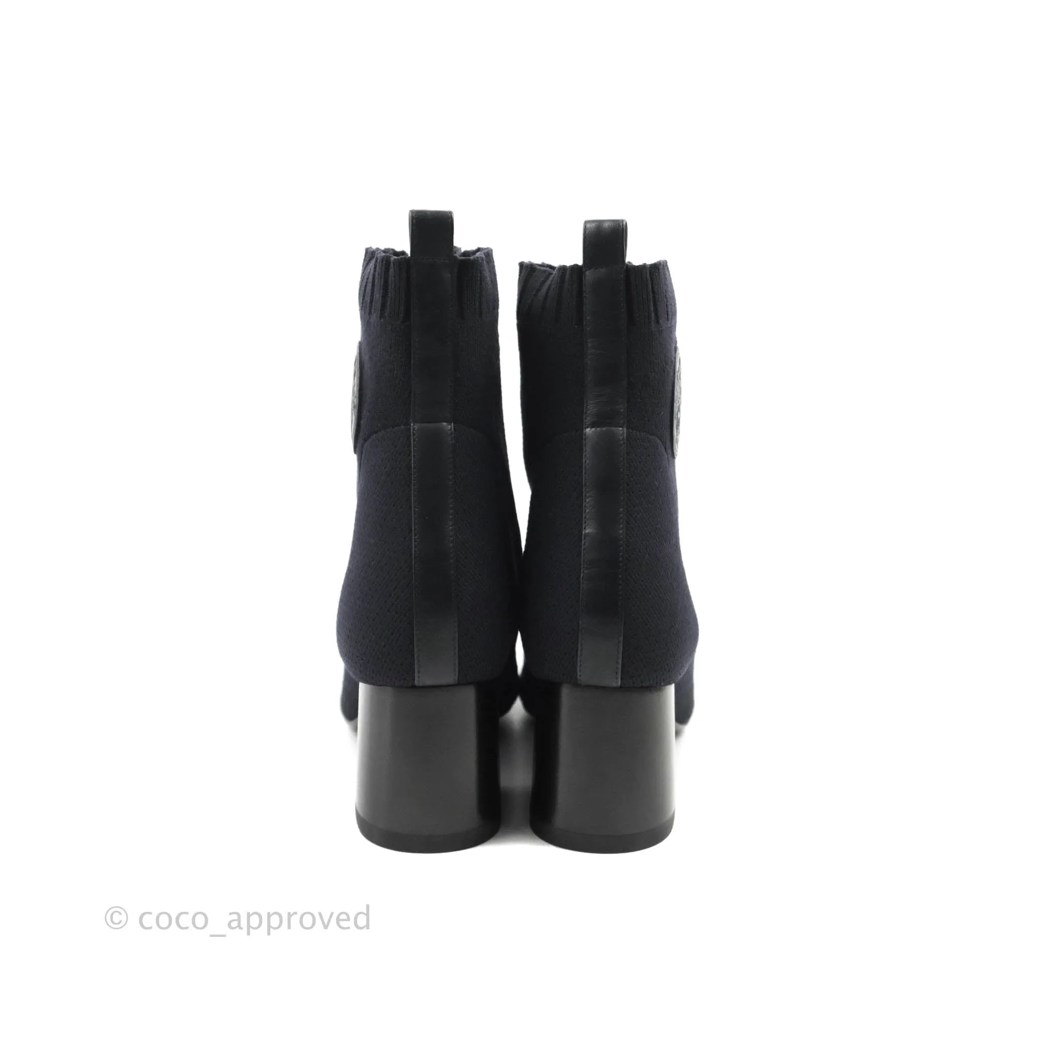 Hermes Knit Calfskin Volver 60 Ankle Boots Black