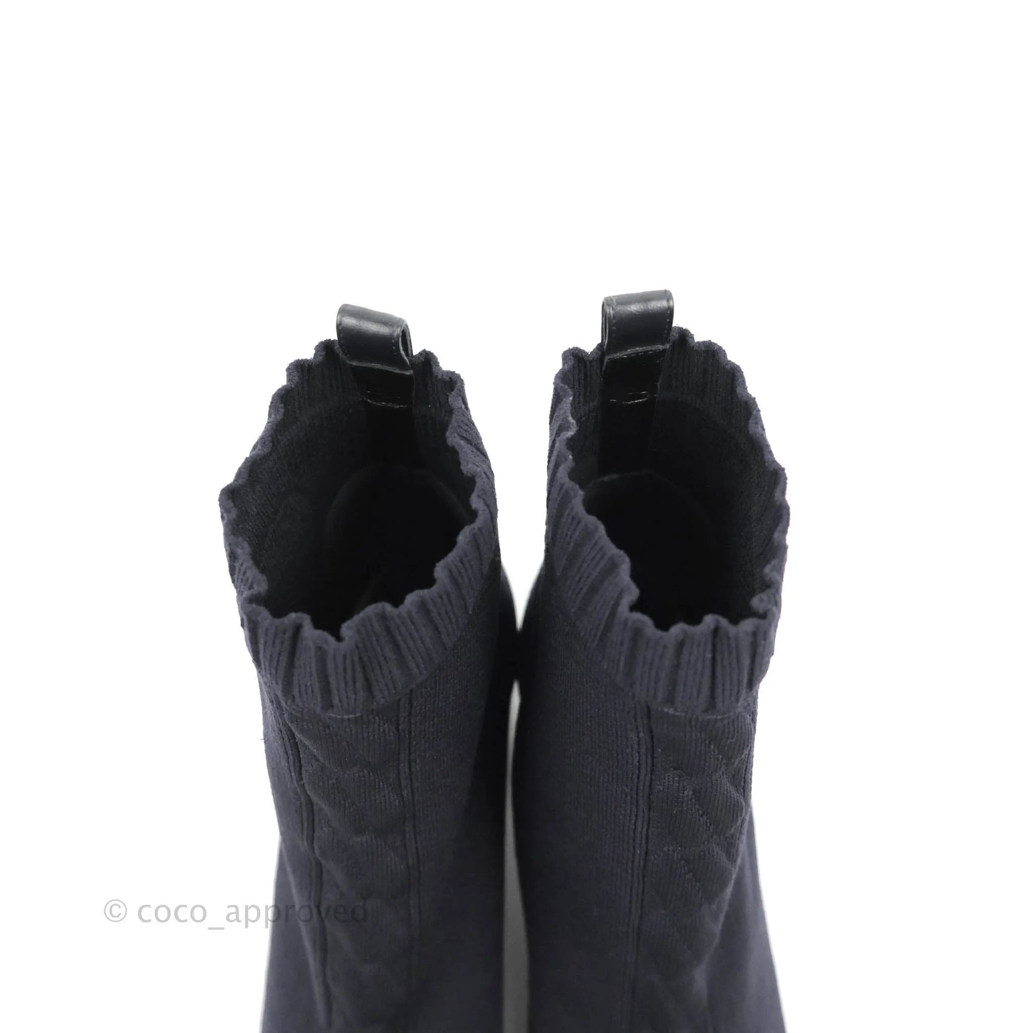 Hermes Knit Calfskin Volver 60 Ankle Boots Black